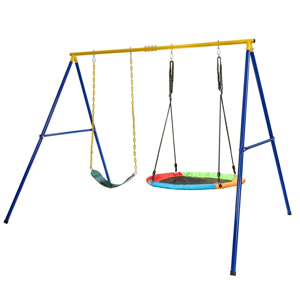 KOMFOTTEU Doppelschaukel Kinderschaukel, (2-tlg), mit Schaukelsitz & Nestschaukel, bis 300kg