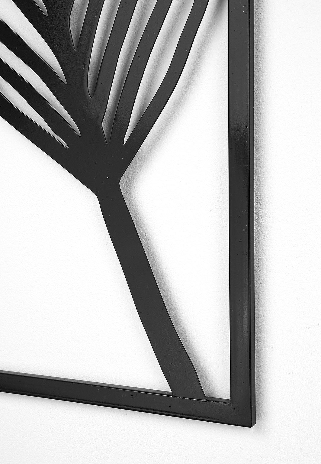 Kobolo Wandbild Metallbild FEATHER zweiteilig aus schwarzem Metall, Blatt – Bild 5 von 5