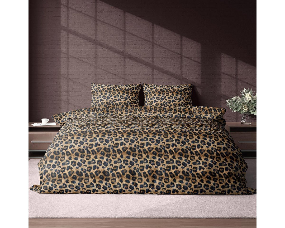 TRAUMSCHLAF Bettwäsche Leo, Flanell, 2 teilig, Flanell-Winterbettwäsche in toller Leo Optik