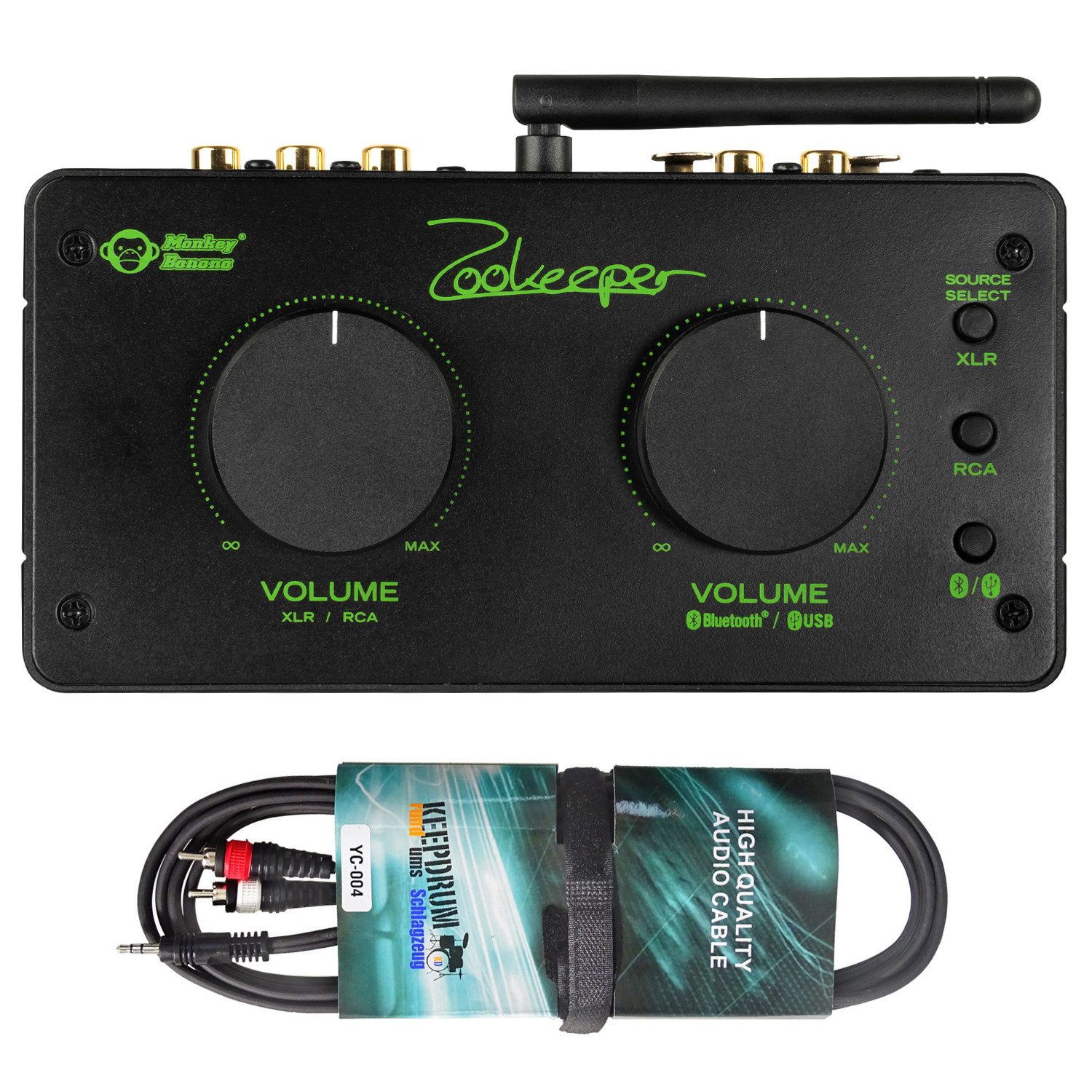 Monkey Banana Zookeeper Bluetooth Audio-Controller mit Adapterkabel Bluetooth-Adapter
