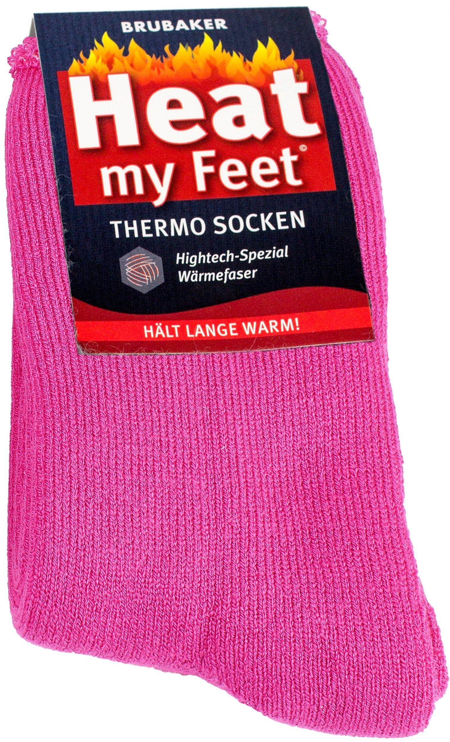 Feet) Wintersocken extra BRUBAKER Thermosocken Damen 2-Paar, Kuschelsocken Pink Herren Heat für und (Set, warme my