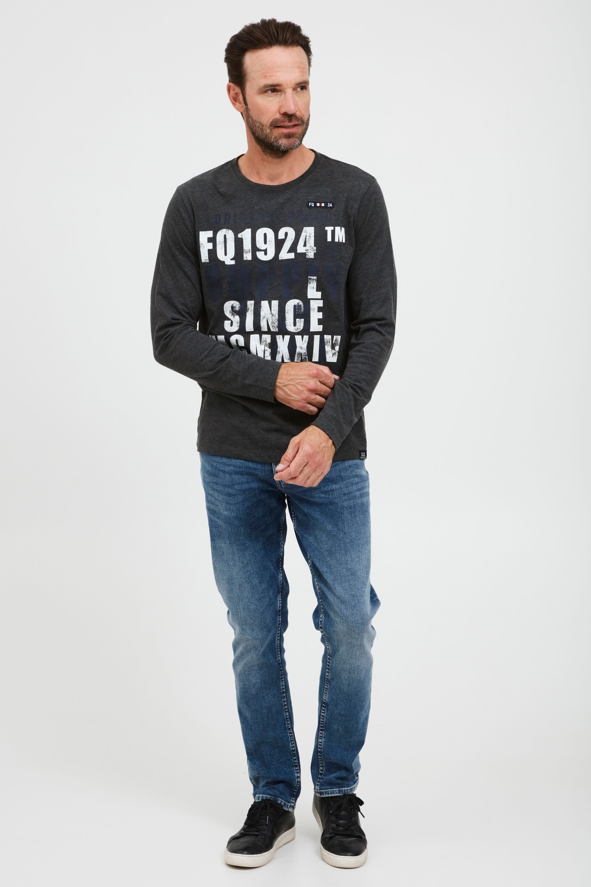 FQ1924 Langarmshirt FQWynton Modernes Longsleeve mit Print günstig online kaufen