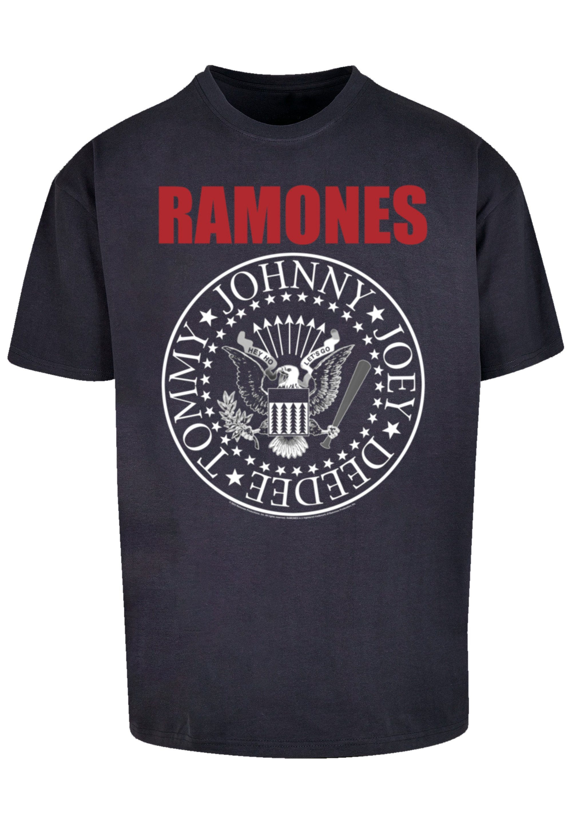 T-Shirt Red Premium Band, Qualität, Ramones Text Band F4NT4STIC Seal Musik navy Rock Rock-Musik