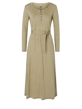 SUPER.NATURAL Sweatkleid Merino Kleid W ANTWERPEN DRESS mit Gürtel in passender Farbe, feinster Merino-Materialmix