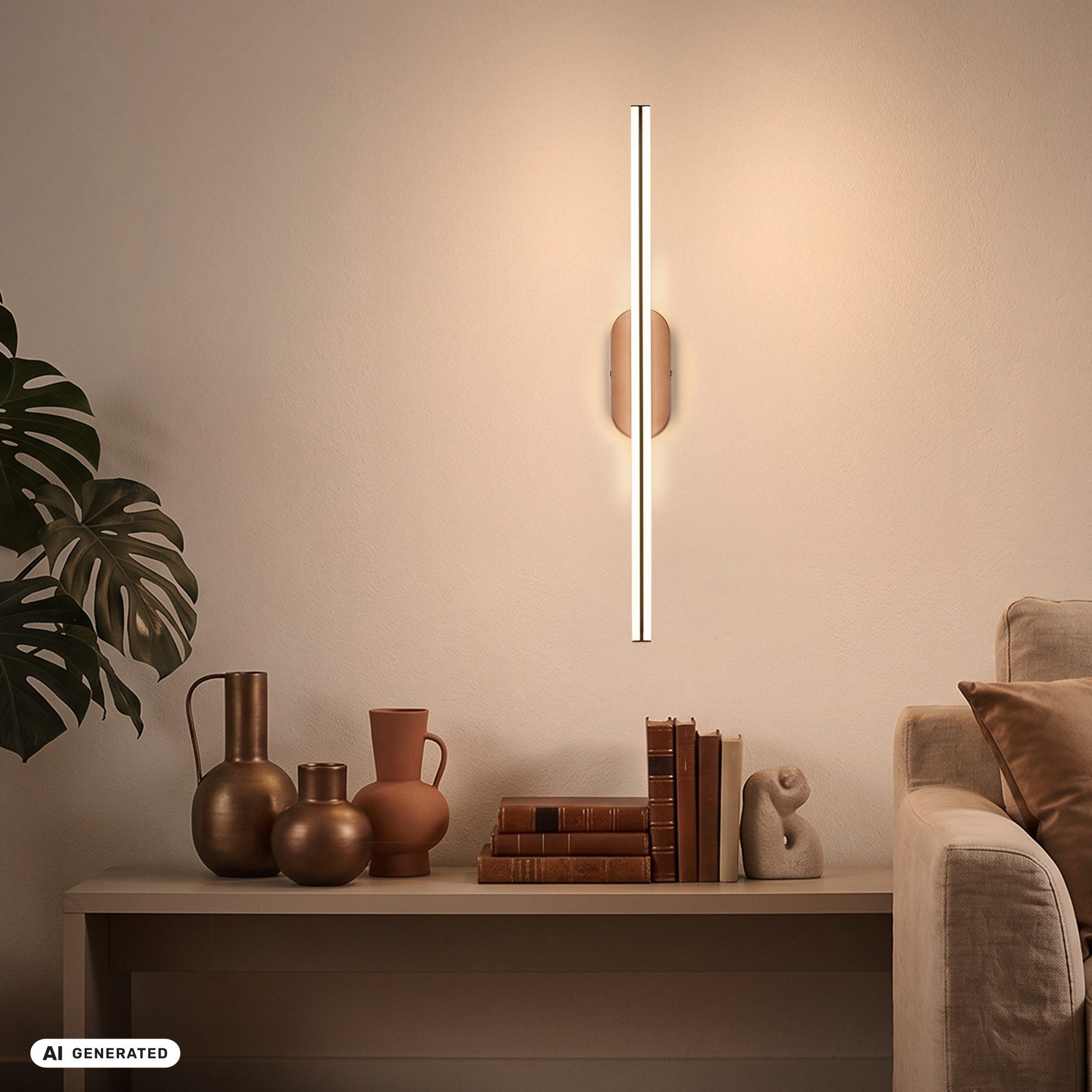 Briloner Leuchten LED Wandleuchte Design 7W, 600lm, warmweiß 3000K, moderne Wandlampe, LED fest integriert, Warmweiß, 7x30x5,5 cm, Wohnzimmer, Flur, Schlafzimmer