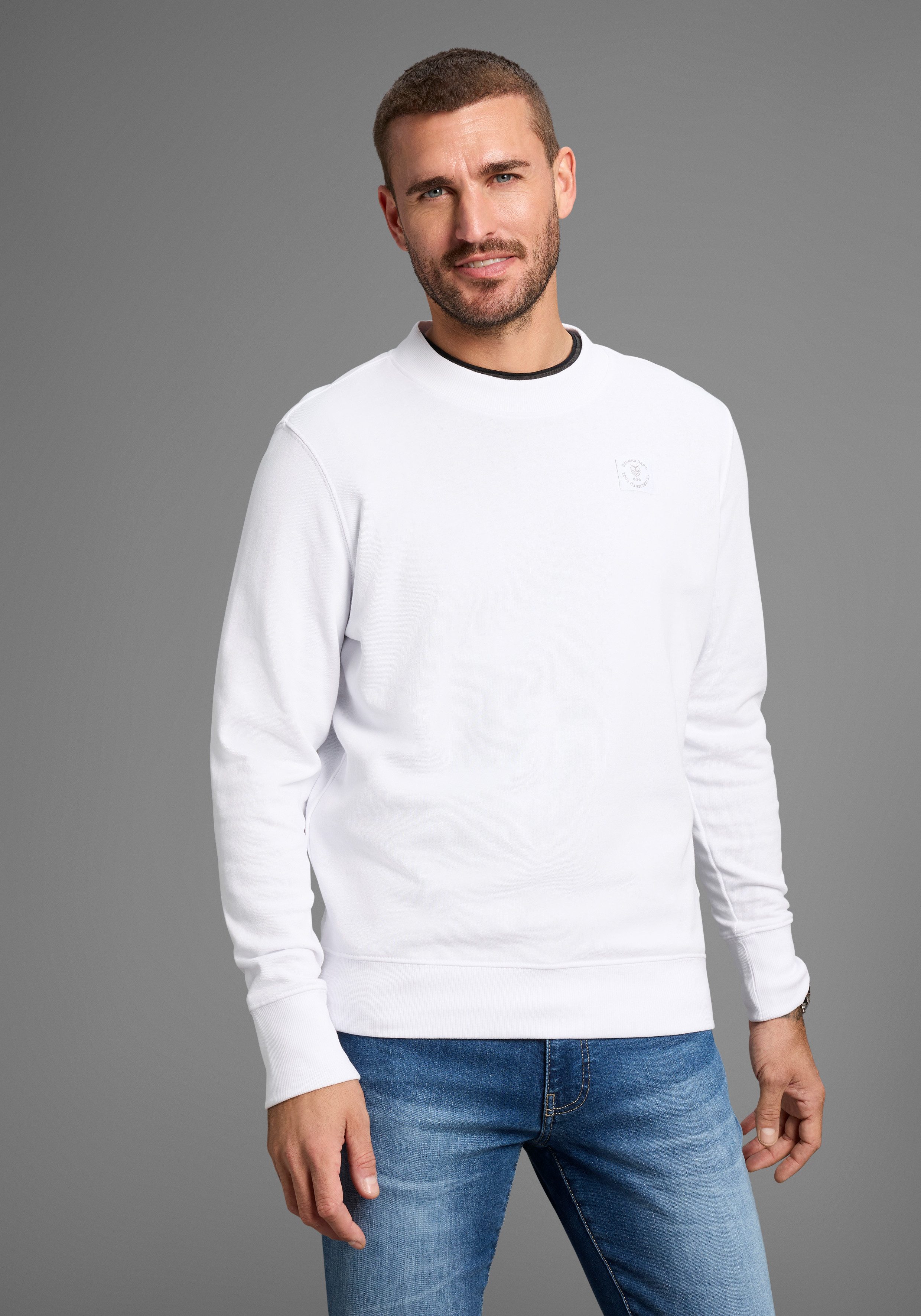 DELMAO Sweatshirt Langarm, Regular Fit, unifarben, Basic-Stil