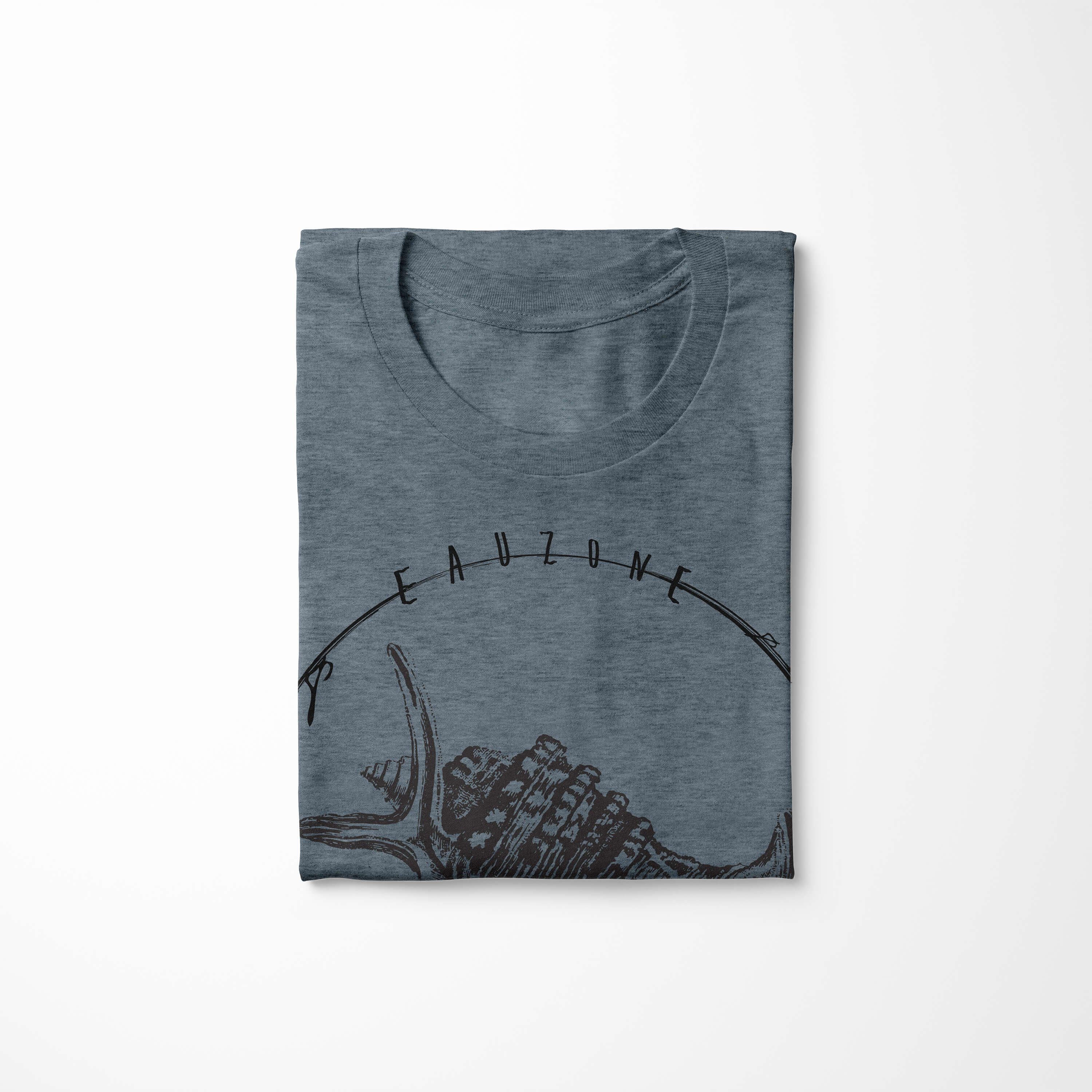 Art T-Shirt Sea Sea Fische - und Creatures, 068 / feine sportlicher Serie: Schnitt Tiefsee Sinus T-Shirt Struktur Indigo