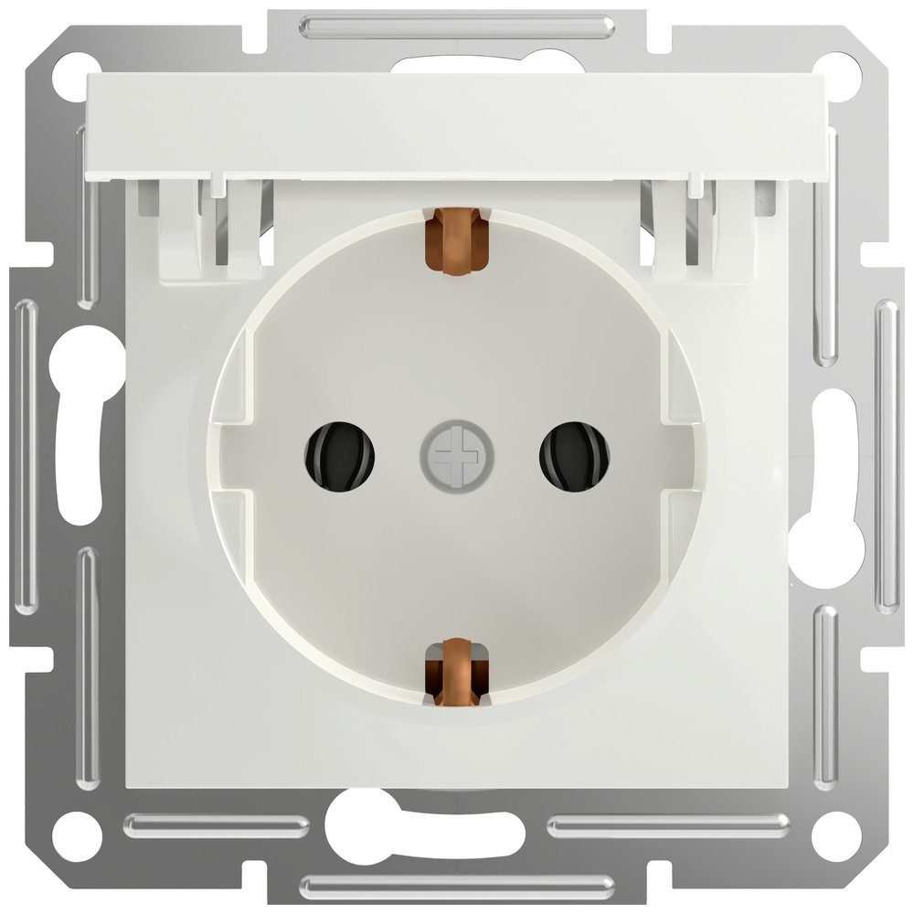 SCHNEIDER Schalter Schneider Electric Steckdose mit Klappdeckel Asfora Weiß (RAL 9003)