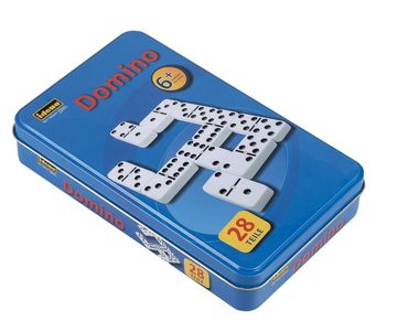 Idena Spiel, Idena 6050012 - Domino Spiel mit 28 Steinen, in einer Metallbox, mit