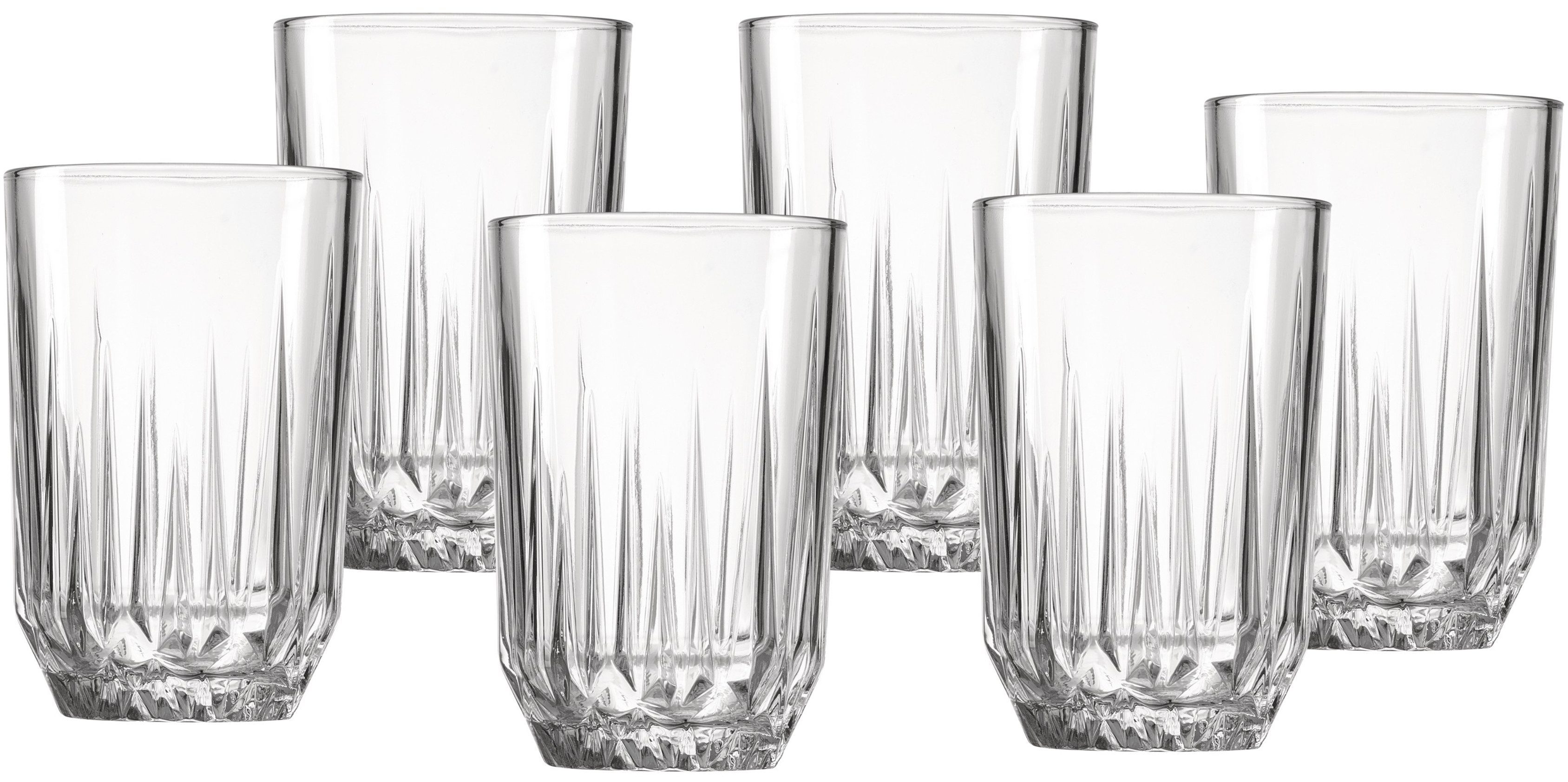Ritzenhoff & Breker Longdrinkglas Palace, 6-tlg., Glas, 6er Set, je 350 ml