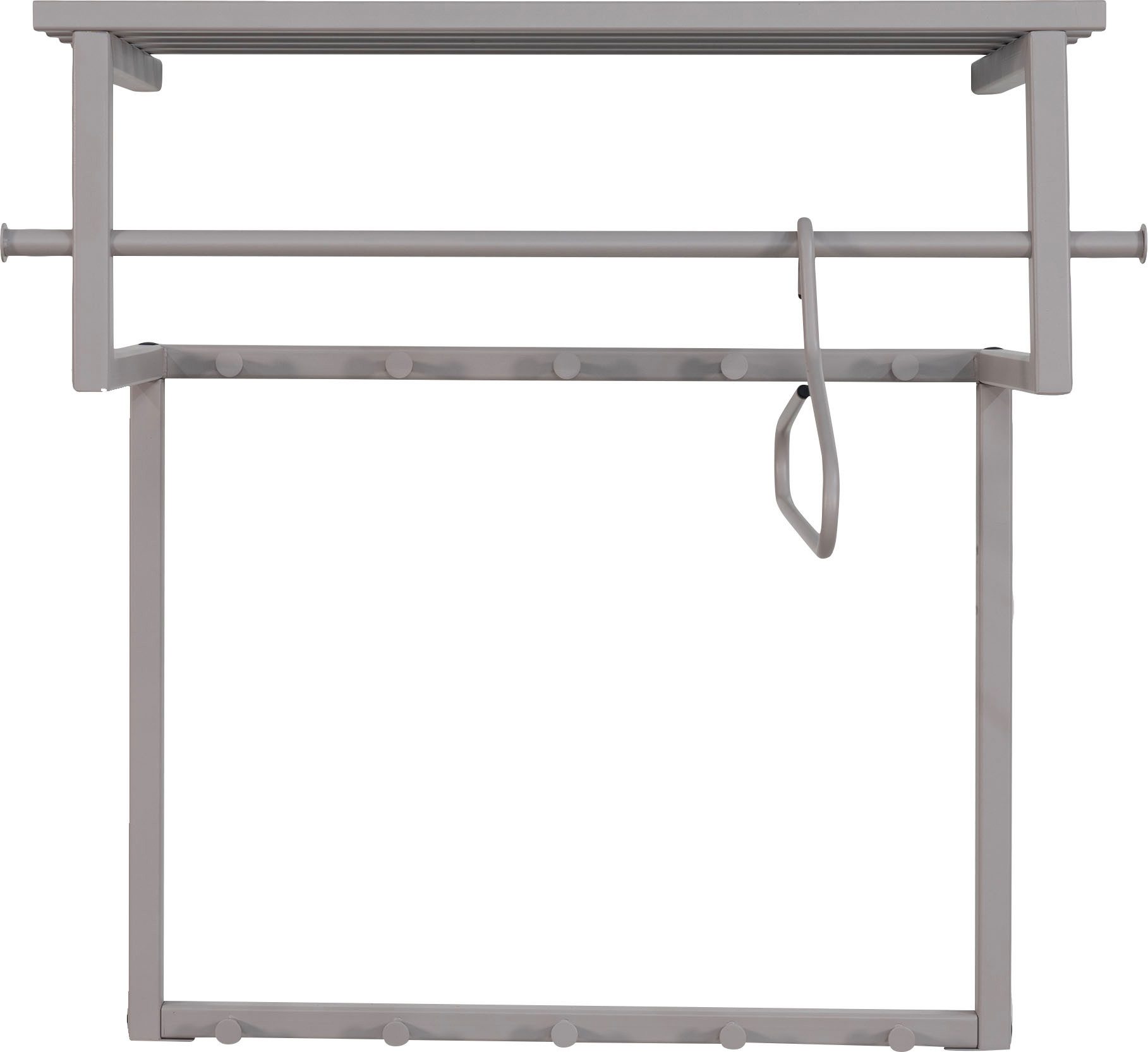 Spinder Design Garderobenleiste RIZZOLI (1 St), Familiengarderobe aus Stahl mit 10 Haken, Hutablage und Kleiderstange