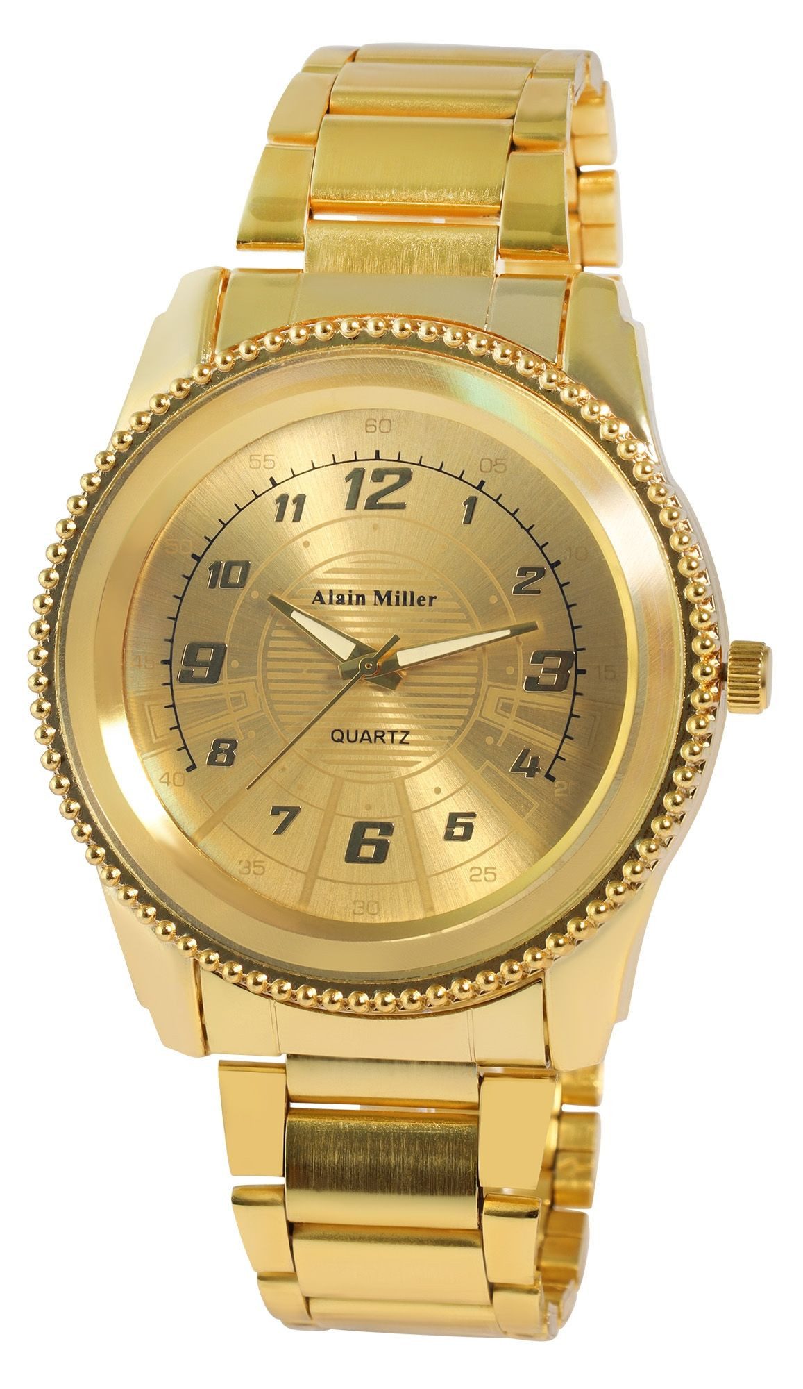 Alain Miller Quarzuhr mit Metallarmband und Mineralglas