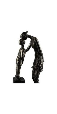 Brillibrum Dekofigur Skulptur Mutter mit Kind bronzefarben aus Polyresin Dekofigur Geborgenheit Statue Elternliebe Kindheit Geschwister Liebe