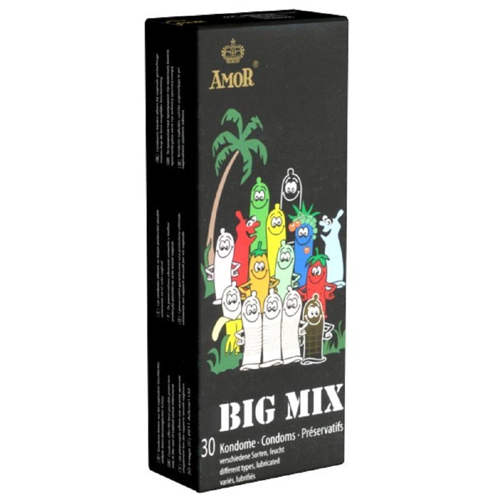Packung das Amor Spaß Kondomen aus mit, zum Kondome Amor haben und «Big 30 Sortiment 30 Ausprobieren St., Mix» Kondommix