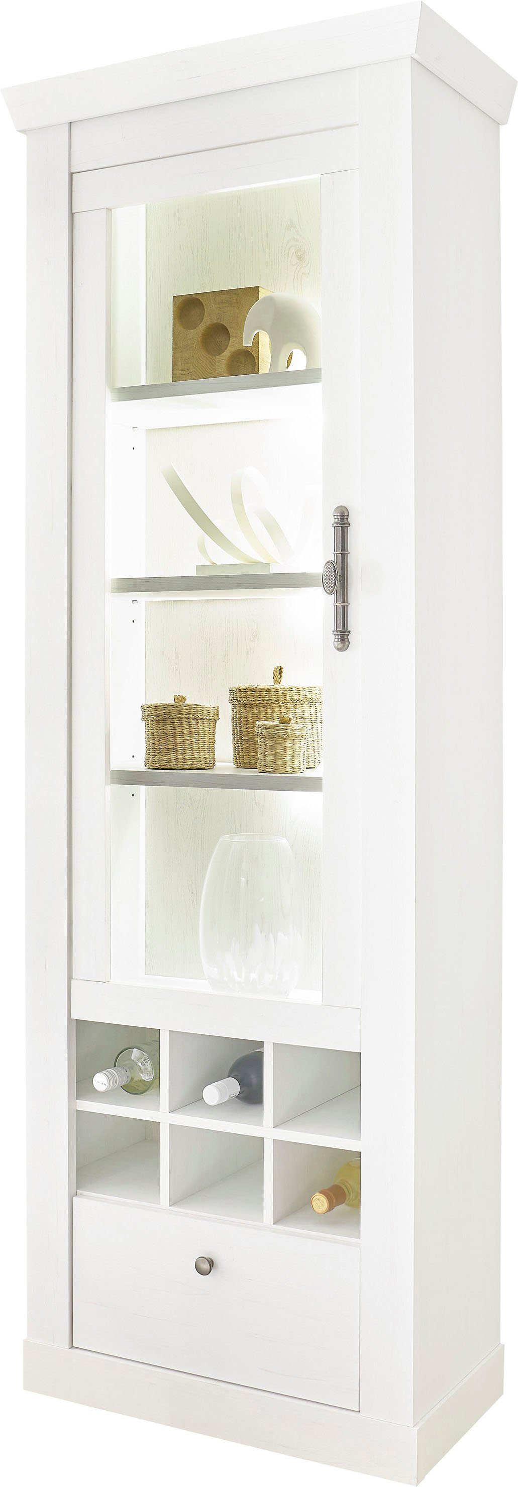 Home affaire Vitrine RAVENNA im romantischen Landhausstil, Griffe aus Metal günstig online kaufen