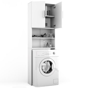 Vicco Waschmaschinenumbauschrank Badschrank Hochschrank 190 x 64 cm Weiß