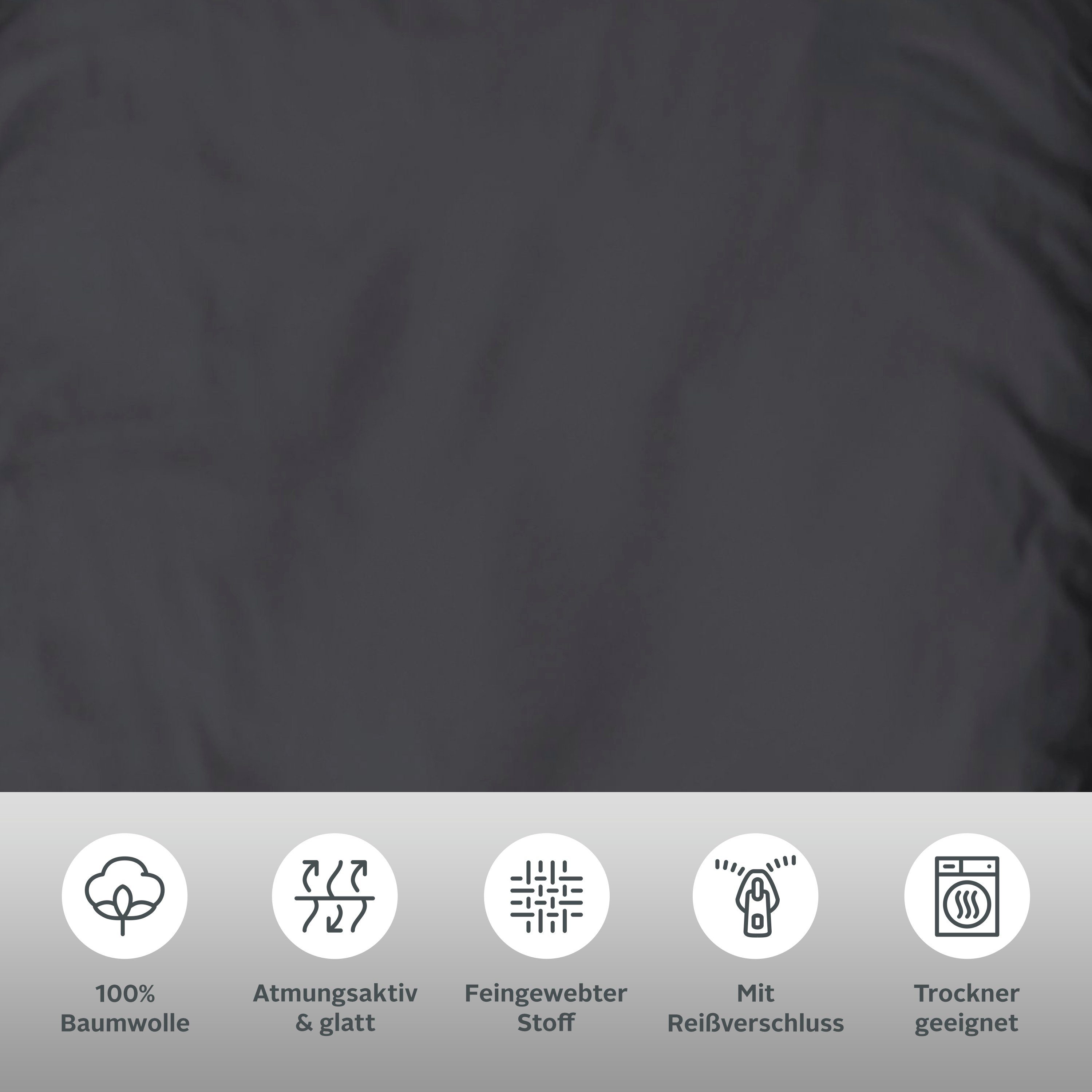 OTTO home Bettwäsche Mila in 135x200, 155x220 oder 200x200 cm, Mako-Satin, 2 teilig, Mako-Satin, Bettwäsche aus Baumwolle, unifarbene Bettwäsche