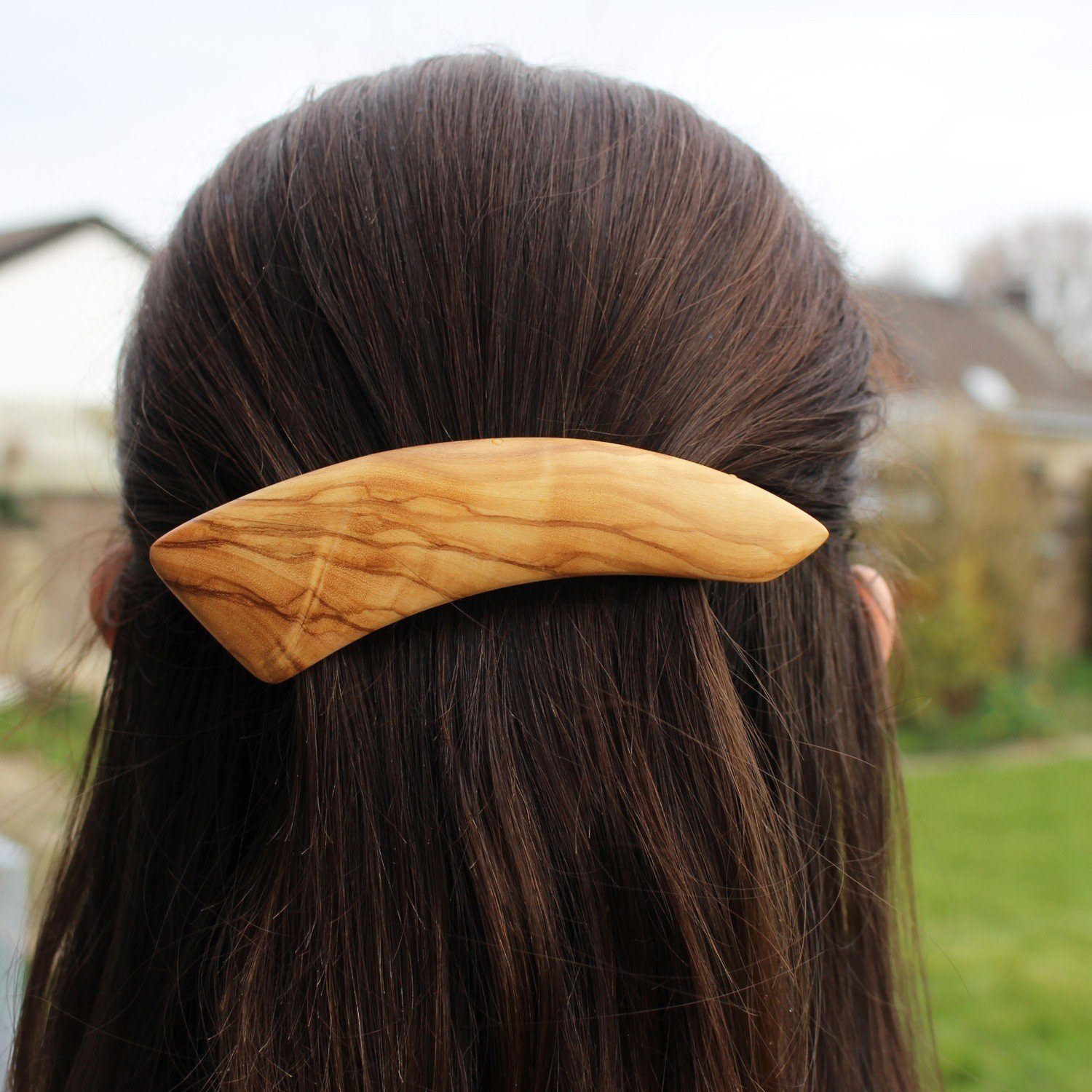 mitienda Schleier Haarspange aus Holz, Greta Haarschmuck