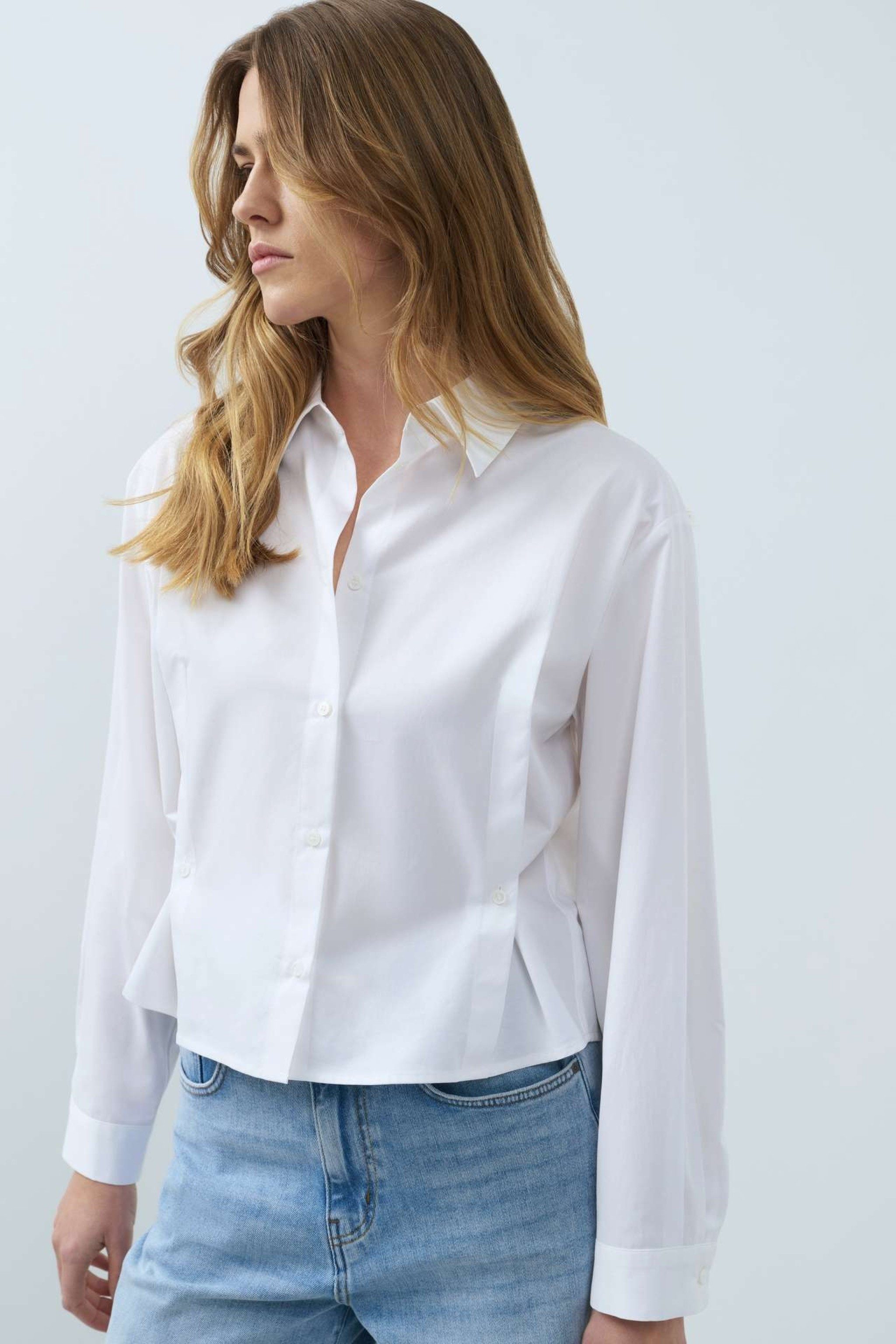 YAYA Kurzarmbluse Popeline-Bluse