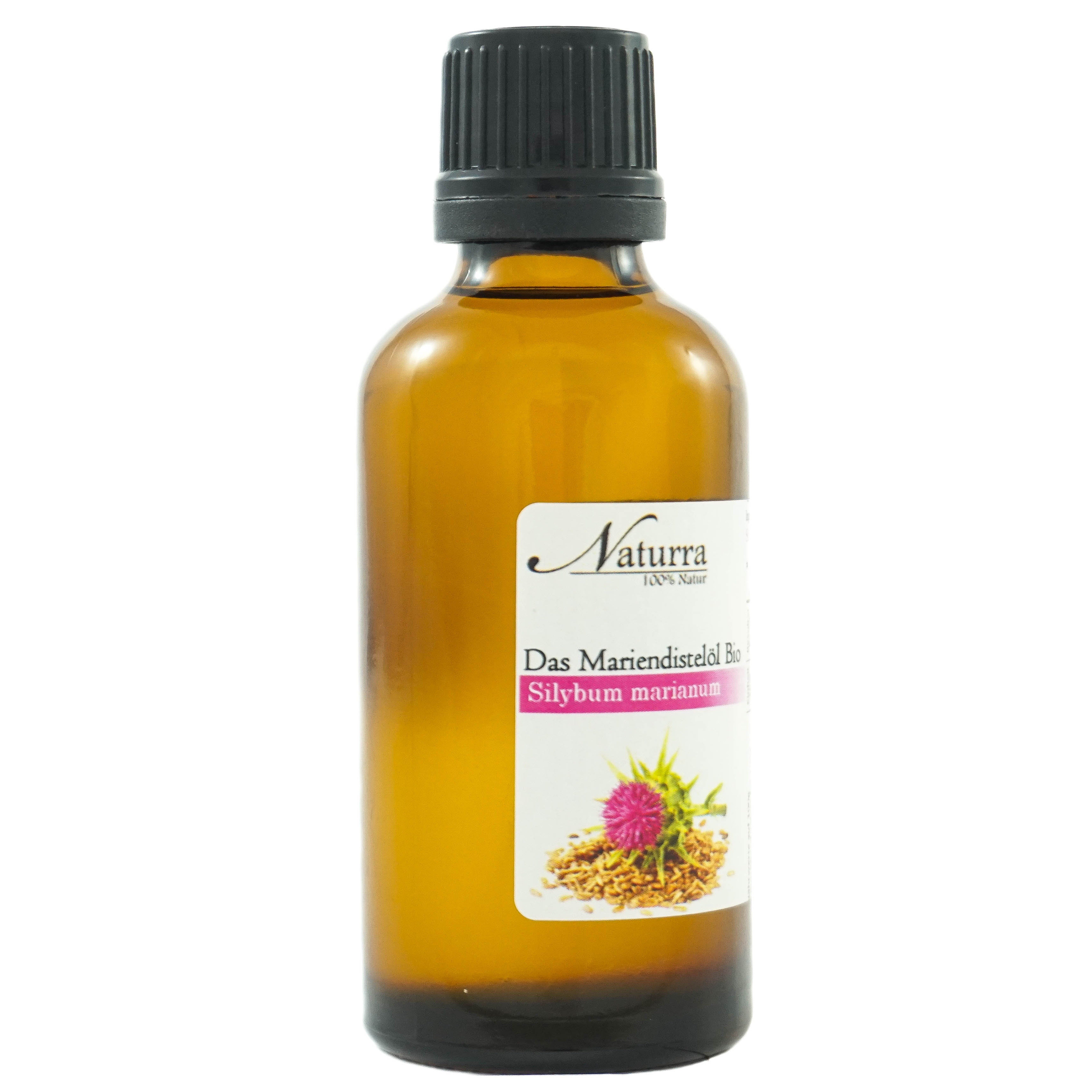 Naturra Körperöl Mariendistelöl Bio kaltgepresst unraffiniert Premiumqualität Glas, Native Rohware in Lebensmittelqualität, natürlich vegan, Omega-6-9
