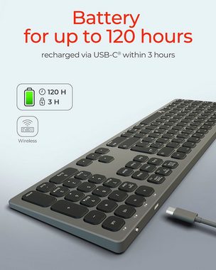 ICY BOX ICY BOX Full-Size Aluminium DE Layout Wireless-Tastatur (Bluetooth & RF)