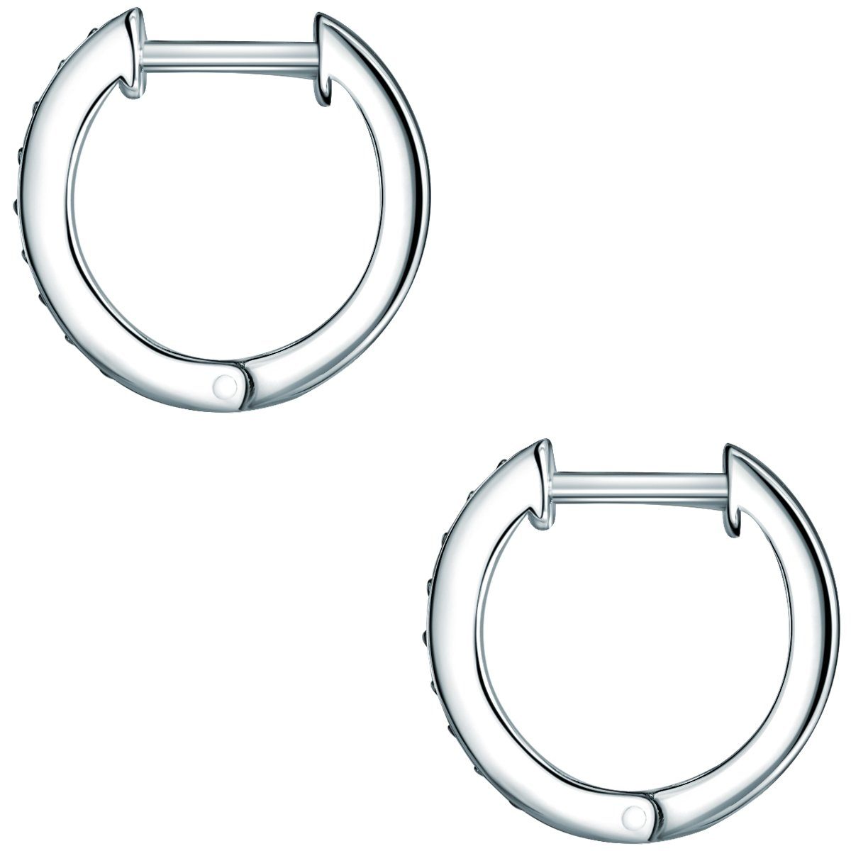 Rafaela Donata Paar Creolen Ohrringe aus 925 Sterling Silber, mit Zirkonia in schwarz