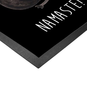 Fußmatte Stinktier Yoga - Schwarz - Geschenk, Skunk, Schmutzfangmatte, Raubtie, Mr. & Mrs. Panda, Höhe: 0.6 mm