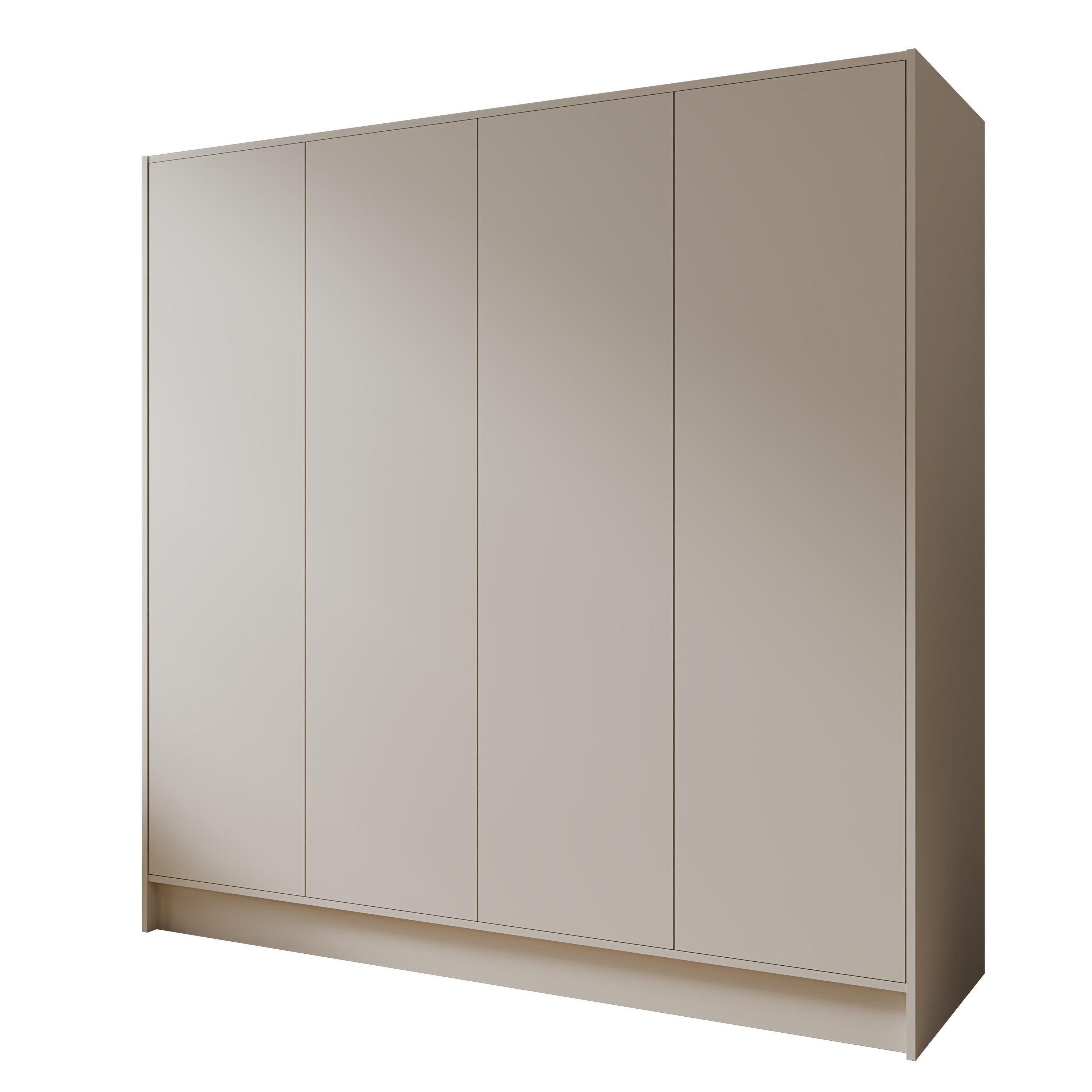Masseno Drehtürenschrank VELAR 200 cm Kleiderschrank 4 Türen Schlafzimmerschrank Kaschmir