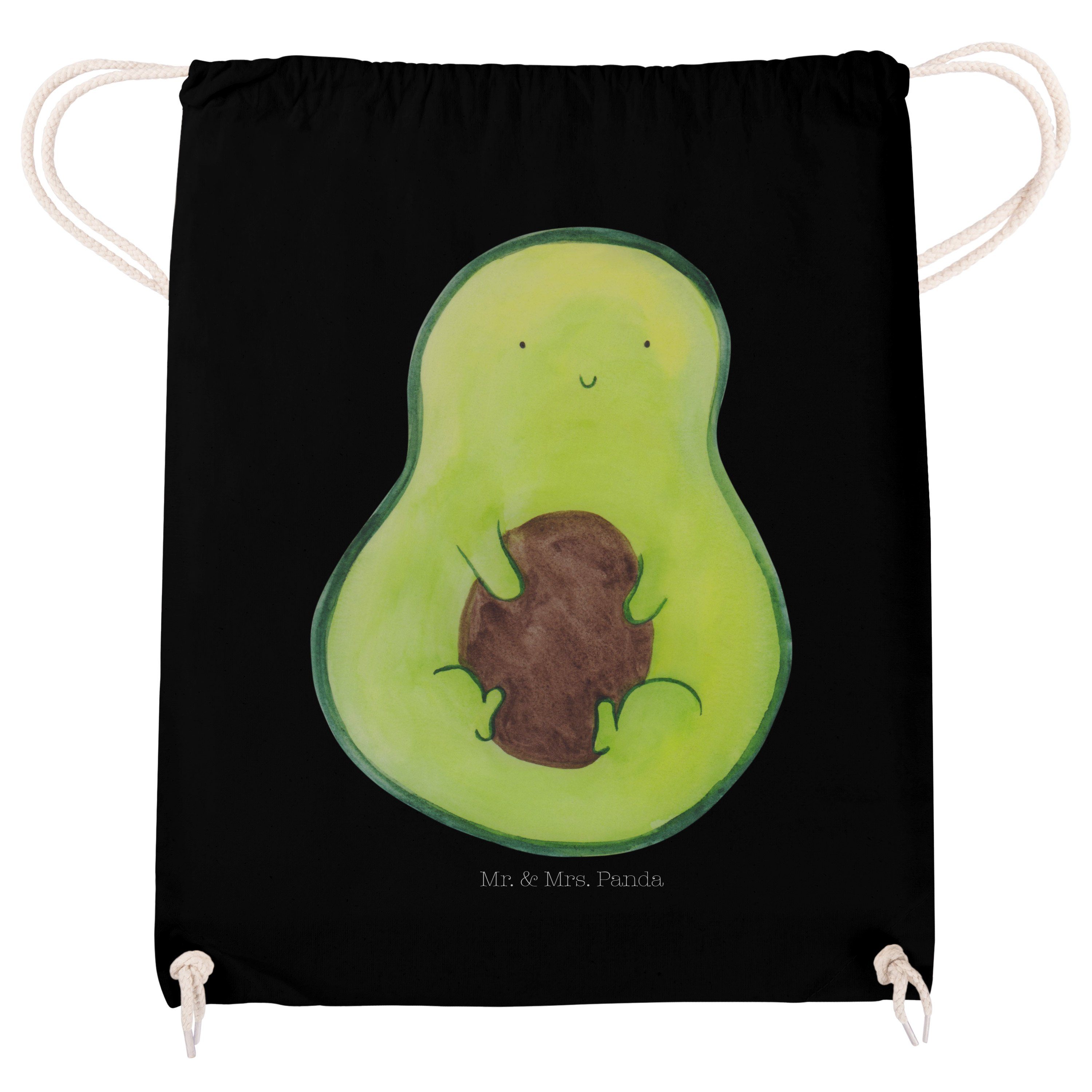 Mr. & Mrs. Gesund, Geschenk, Frucht, Avocado Sporttasche mit Beutel, - (1-tlg) Veggie Panda Kern - Schwarz