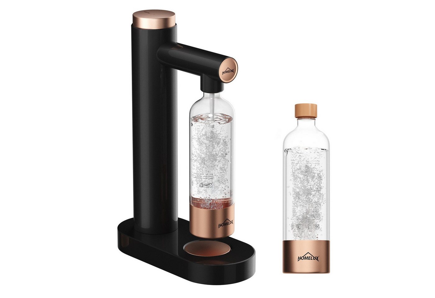 HOMELUX Wassersprudler Sprudelwasser Maschine Mit 1L PET-Flaschen, (SET, 3-tlg,1x Hauptgerät,2x 1L PET Wasserflasche), Soda Maker, Wasser Sprudel GeräT, Water Carbonator