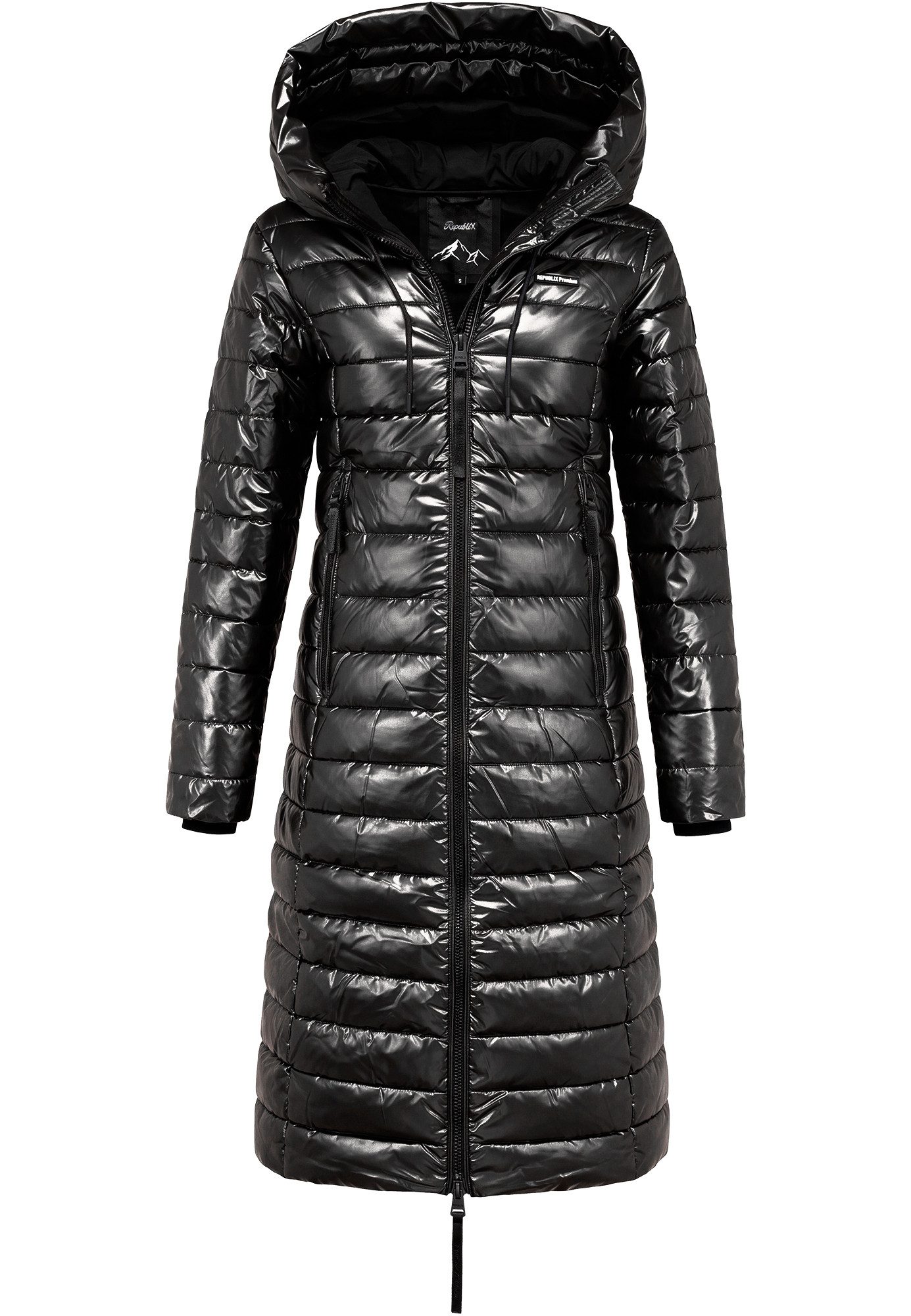 REPUBLIX Winterjacke ANISA Damen Gefütterte Glanz Winter Jacke Mantel Parka mit großer Kapuze – Bild 2 von 4