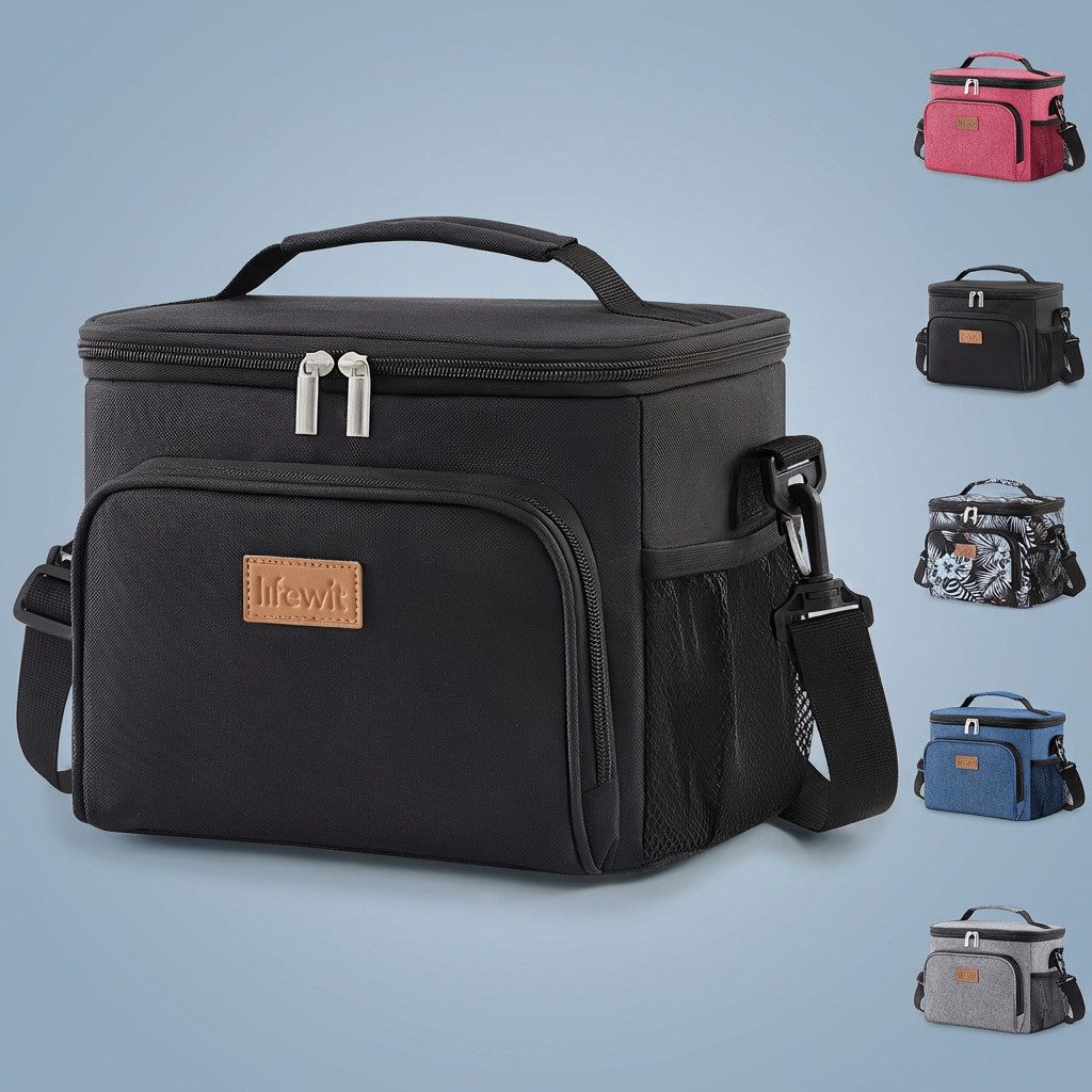 Picknicktasche Isolierte Kühltasche, mit verstellbarem Schulterriemen, tragbar.