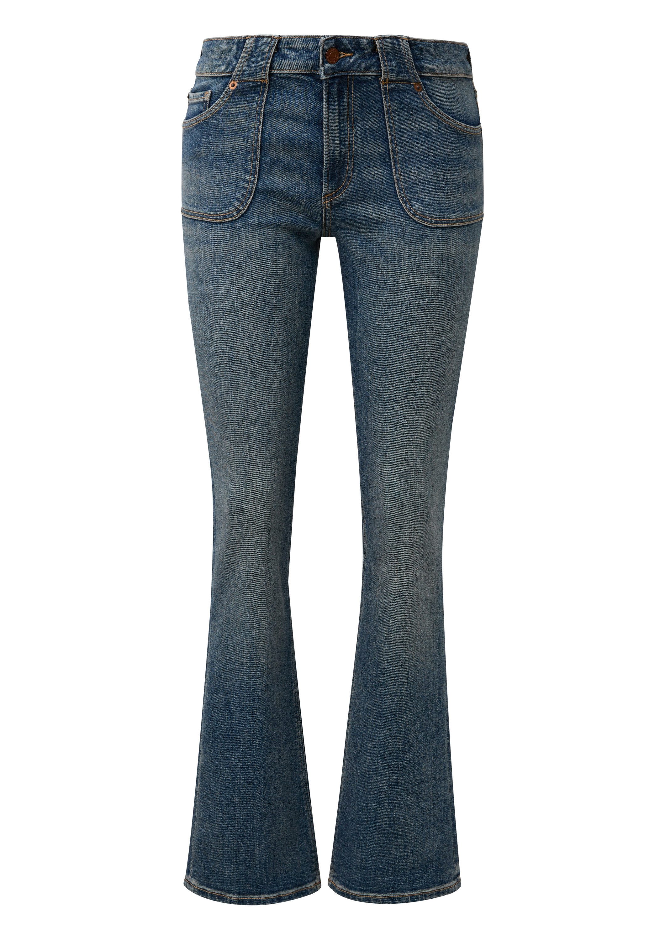QS Bootcut-Jeans Jeans-Hose Jeans / Slim Fit / Mid Rise / Regular Leg günstig online kaufen