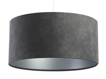 Kiom Pendelleuchte PeSuede Veloursleder grey & silver matt Ø 40 cm, bei der Installation höhenverstellbar, Leuchtmittel nicht inklusive, Leuchtmittel abhängig