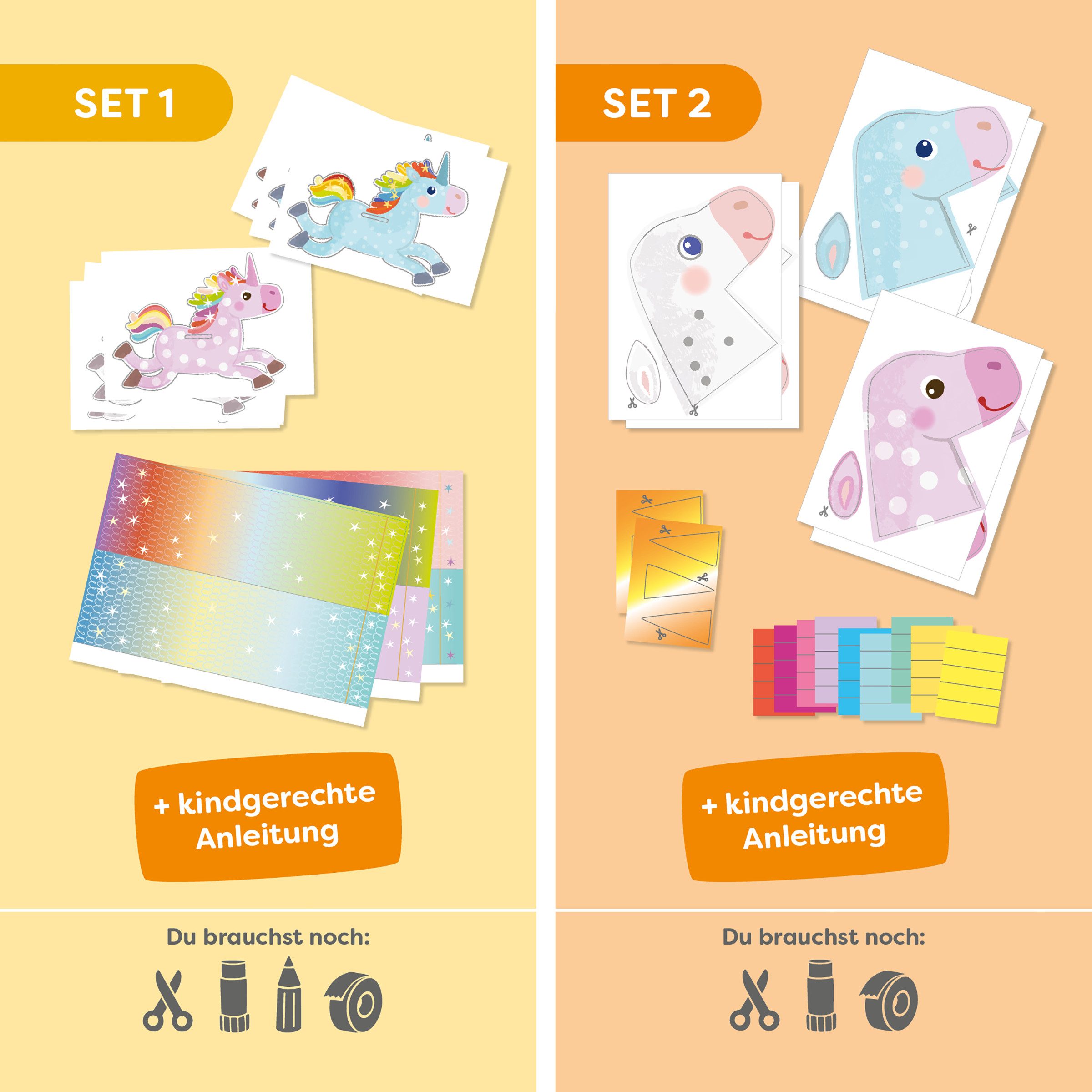 Haba Kreativset 2er Bastelsets Erstes Basteln Einhörner