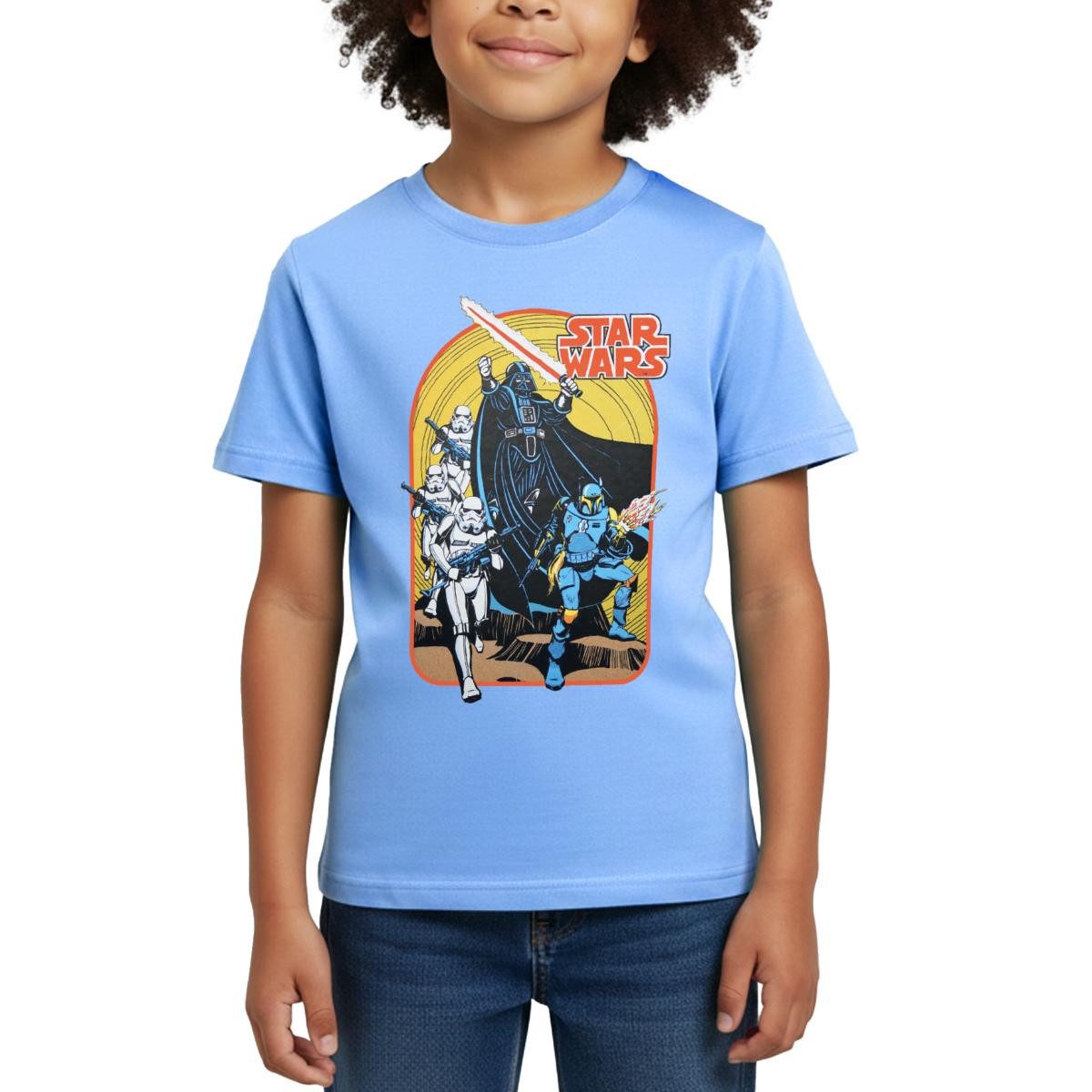 T-Shirt Star Wars Retro Darth Vader Und Stormtrooper Kinder T-Shirt