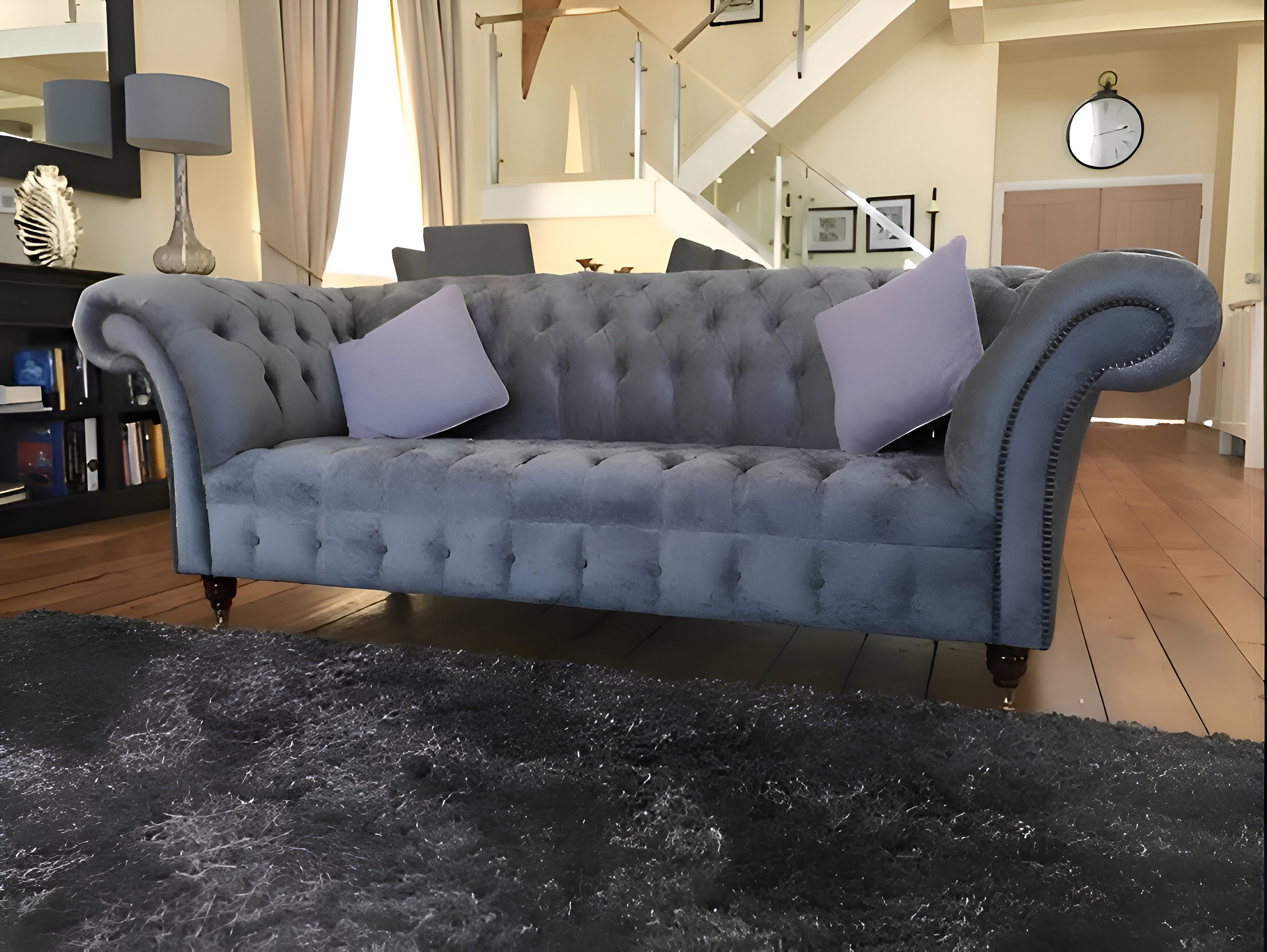 Xlmoebel Chesterfield-Sofa Luxuriöses Chesterfield-Sofa aus hochwertigem Stoff, Hergestellt in Europa