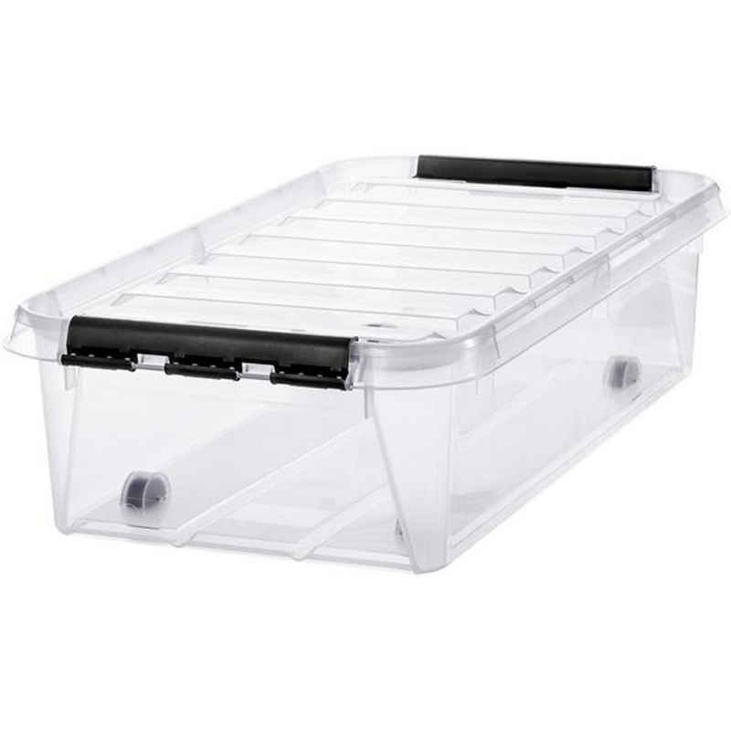 Orthex Aufbewahrungsbox Hobby Box 35 Liter mit Deckel und Rollen transparent