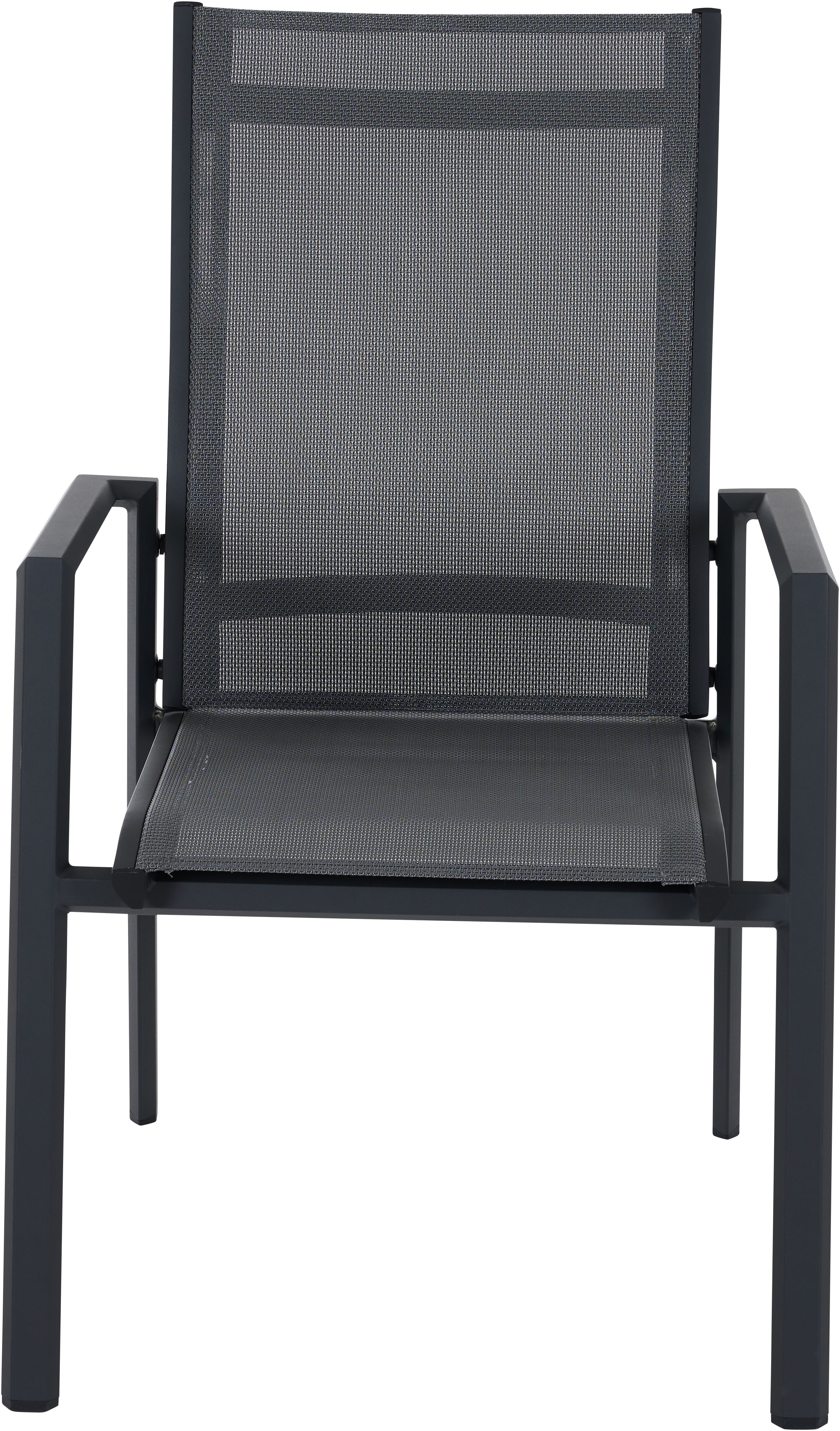 Siena Garden Gartensessel TAURO Stapelsessel, matt anthrazit, Gestell aus Aluminium, Ranotex® Bezug royal-grey