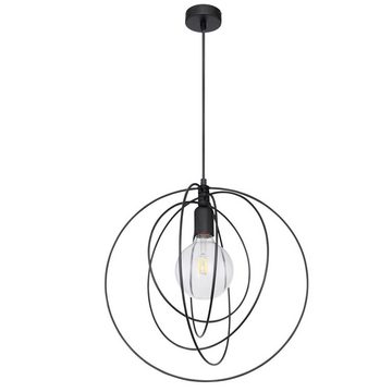 etc-shop Kugelleuchte, Leuchtmittel inklusive, Warmweiß, Pendel Decken Lampe RETRO Filament Wohn Zimmer Ring