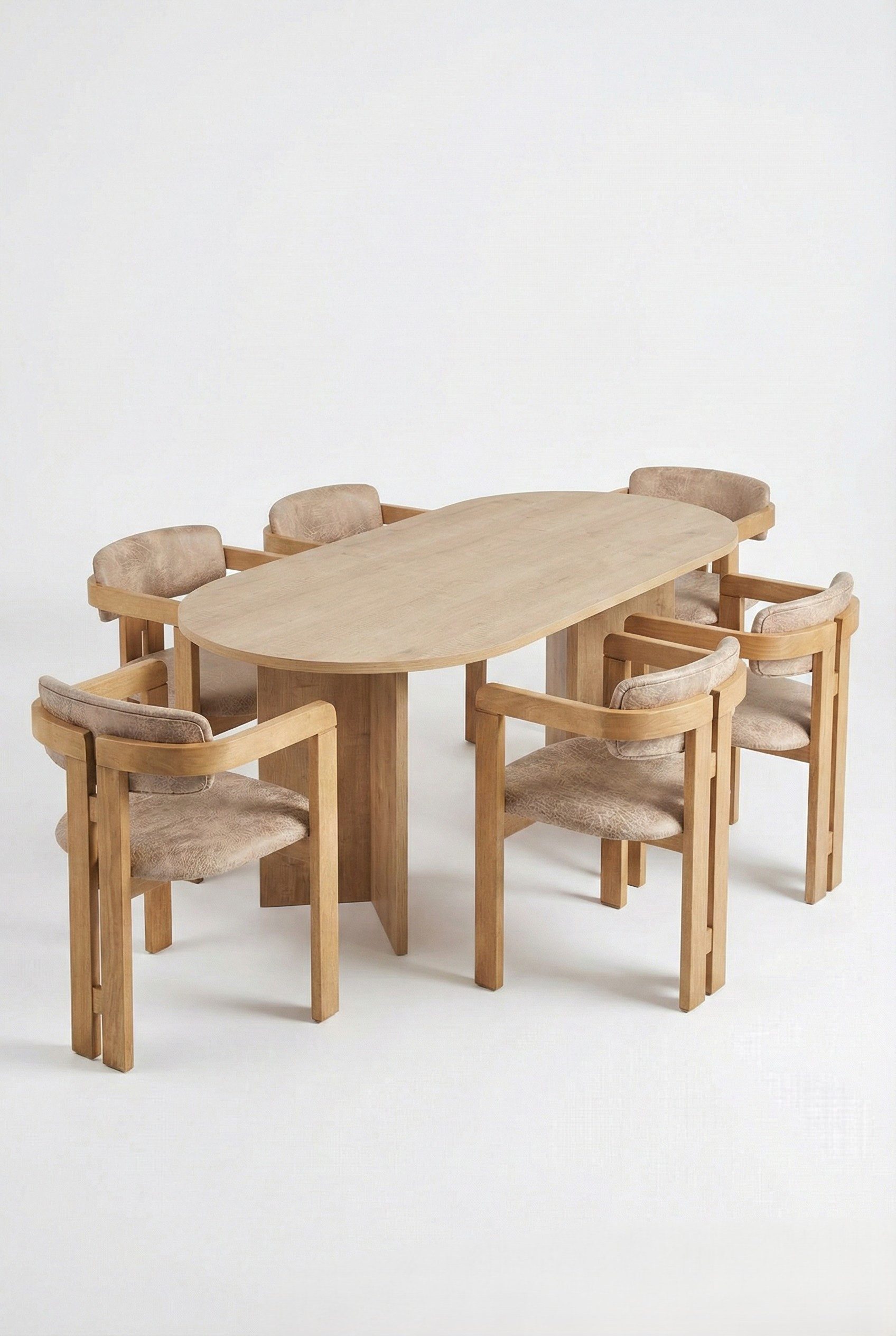 Skye Decor Essgruppe Sablin Boho, (Set, Esszimmer-Set (1 Tisch + 6 Stühle), 6-Sitzer, pflegeleichte Tischplatte