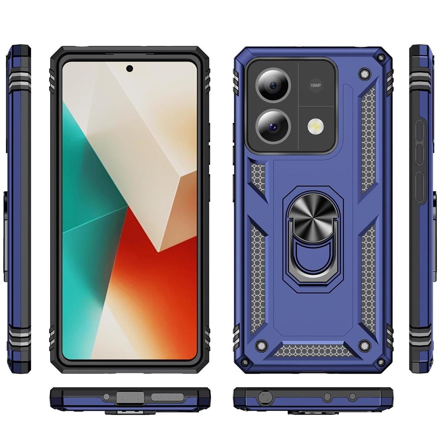 CoolGadget Handyhülle Armor Shield Case für Xiaomi Redmi Note 13 Pro 5G 6,67 Zoll, Outdoor Cover Magnet Ringhalter Handy Hülle für Redmi Note 13 Pro 5G – Bild 2 von 5