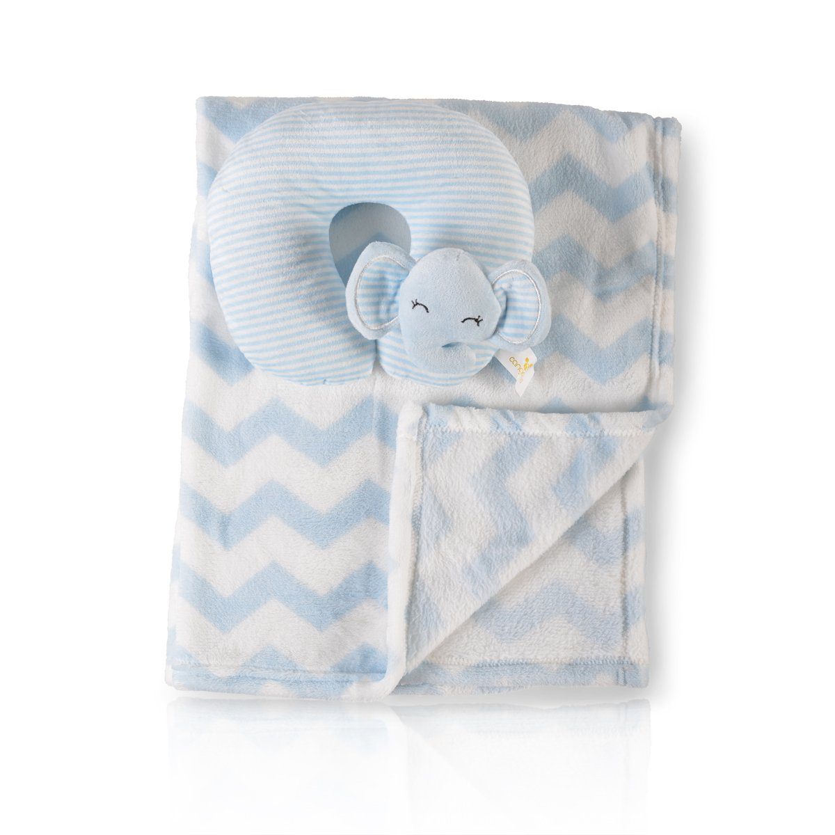 cm Babydecke kuschelige 90 x Babydecke Cangaroo, Sammy, 75 Nackenkissen Größe Babydecke blau