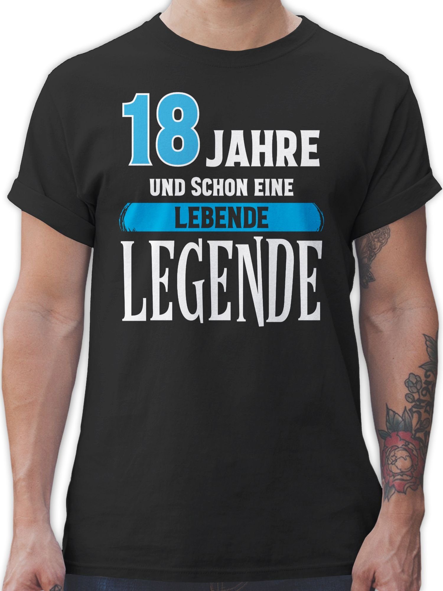 Shirtracer T-Shirt Achtzehnter Legende 18. Geburtstag 1 Schwarz