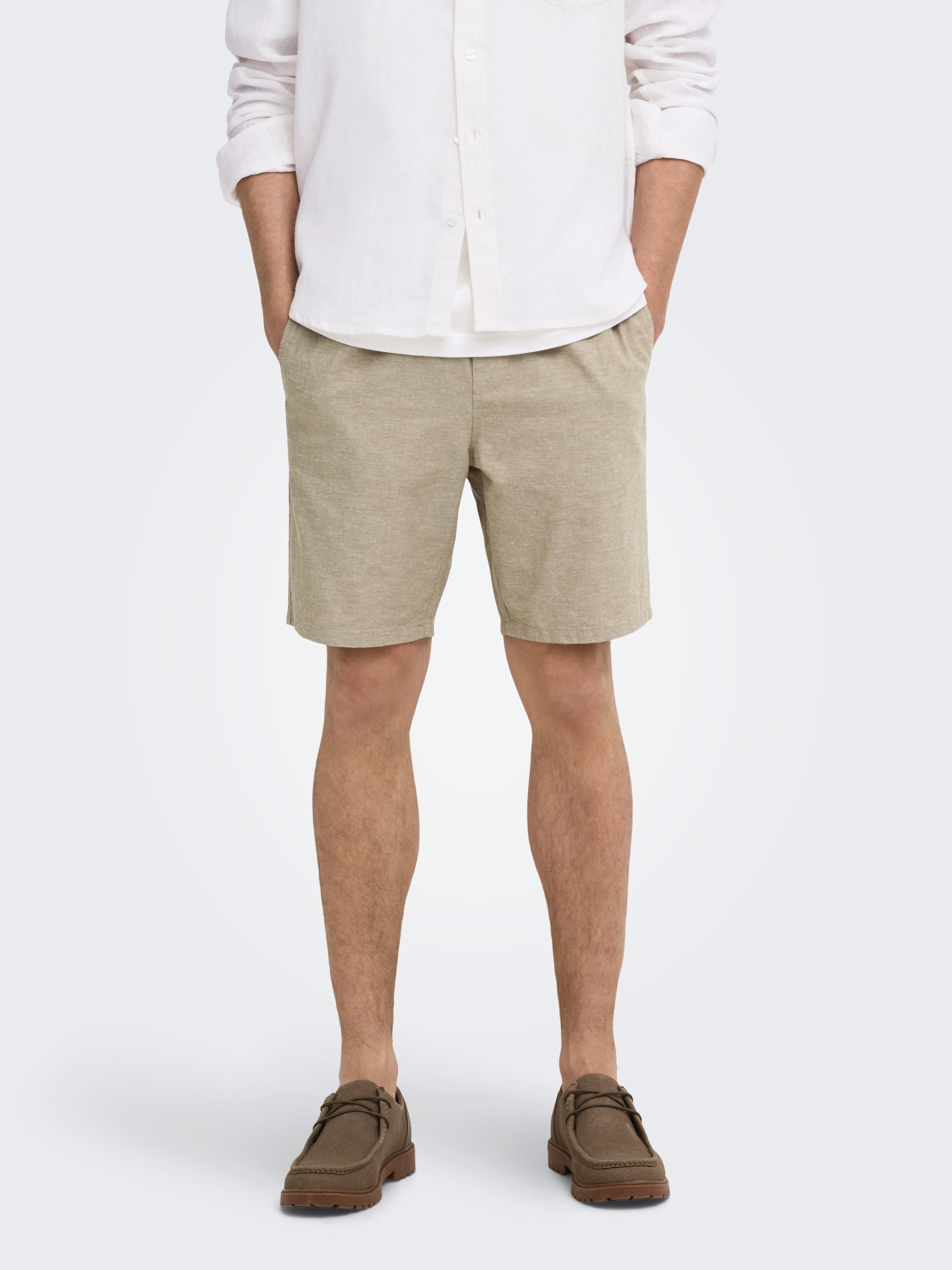 ONLY & SONS Shorts ONSLINUS 0007 COT LIN SHORTS NOOS Baumwolle mit Leinen, normal geschnitten