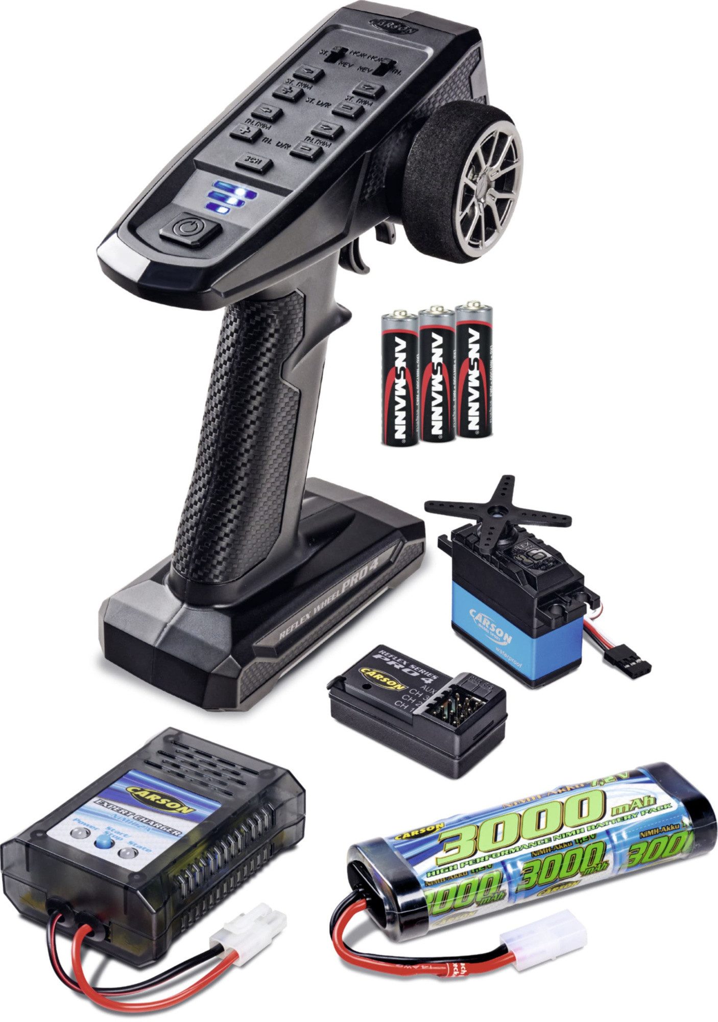 CARSON Carson FS Reflex Wheel Pro 4 Elektro-Set TAMIYA kompatibel RC-Fernsteuerung
