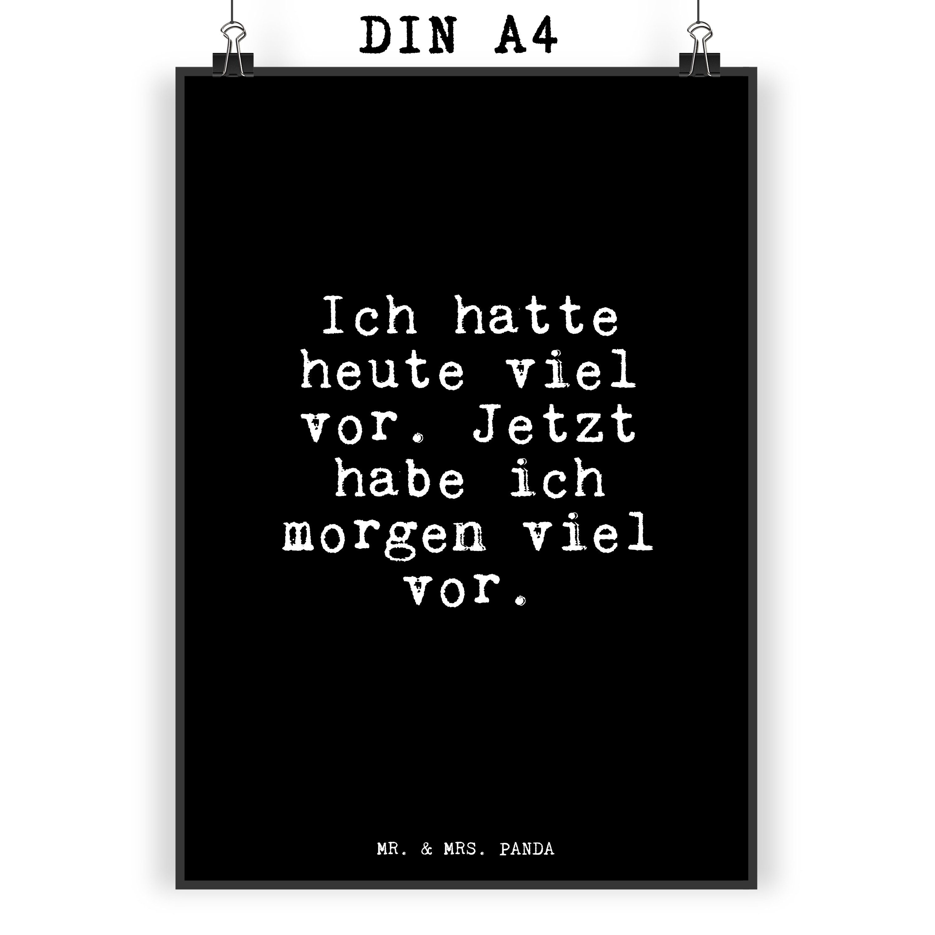 Mr. & Mrs. Panda Poster »Ich hatte heute viel... Schwarz Zitat
