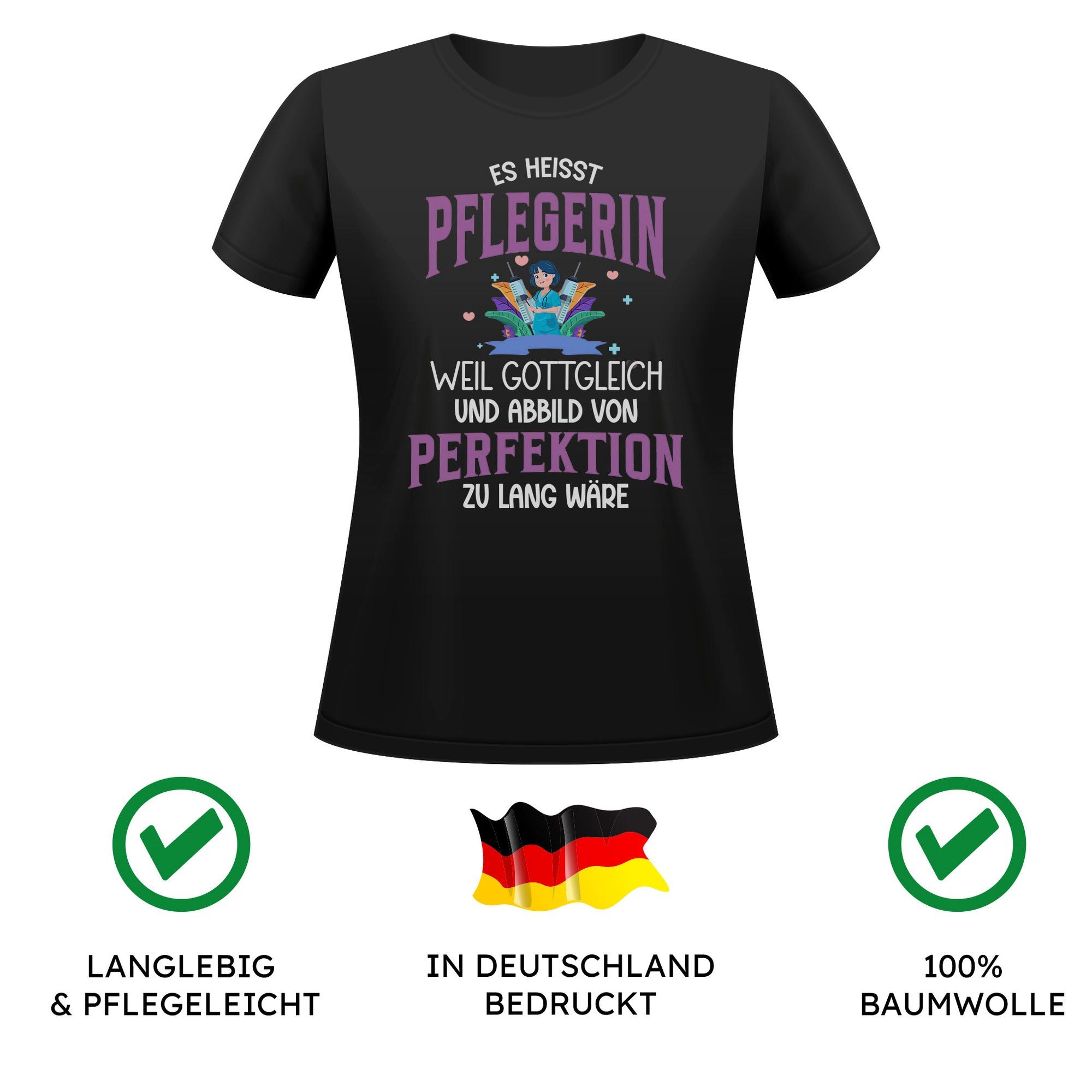 22Feels T-Shirt Pflegerin Geschenk Frauen Spruch Beruf Ausbildung Studium Abschluss IN DEUTSCHLAND BEDRUCKT