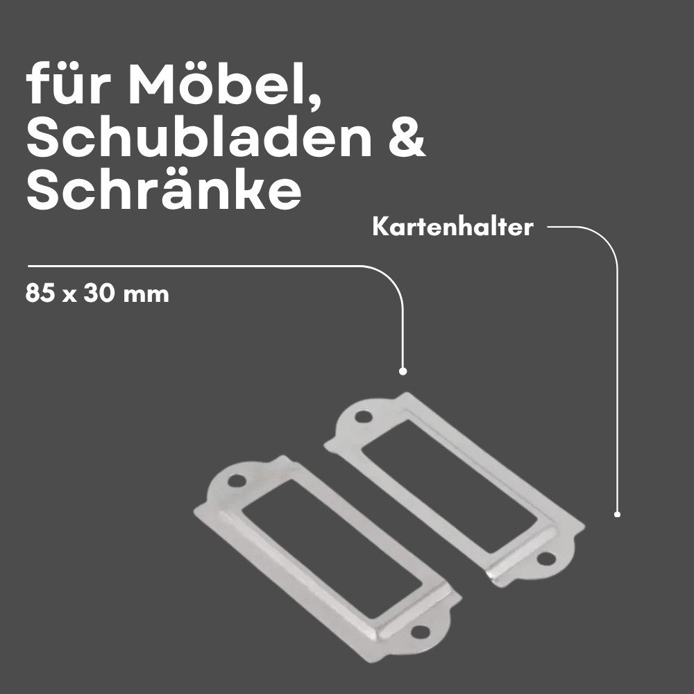 MaajeeKuto Schrankwange Kartenhalter Metall Etikettenhalter 85x30 mm Vintage Schubladenschild