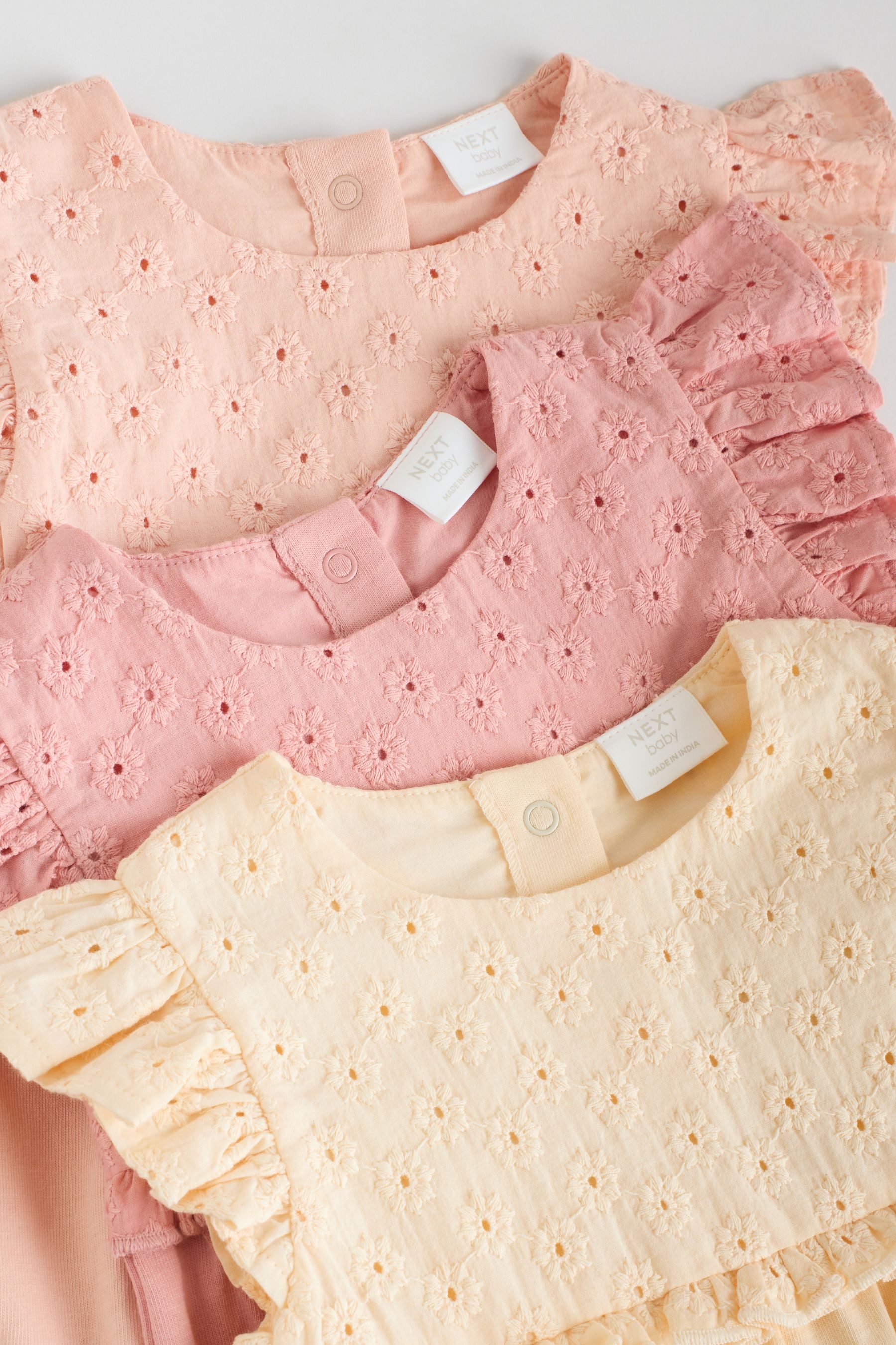 Next Strampler Baby-Strampelanzüge mit Print, 3er-Pack (3-tlg)
